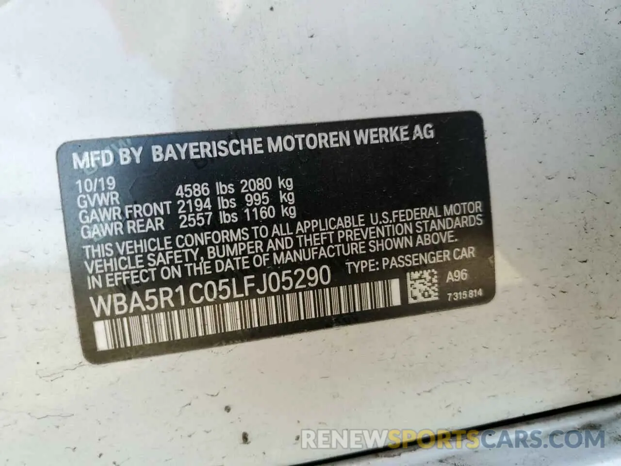 14 Photograph of a damaged car WBA5R1C05LFJ05290 BMW 3 SERIES 2020