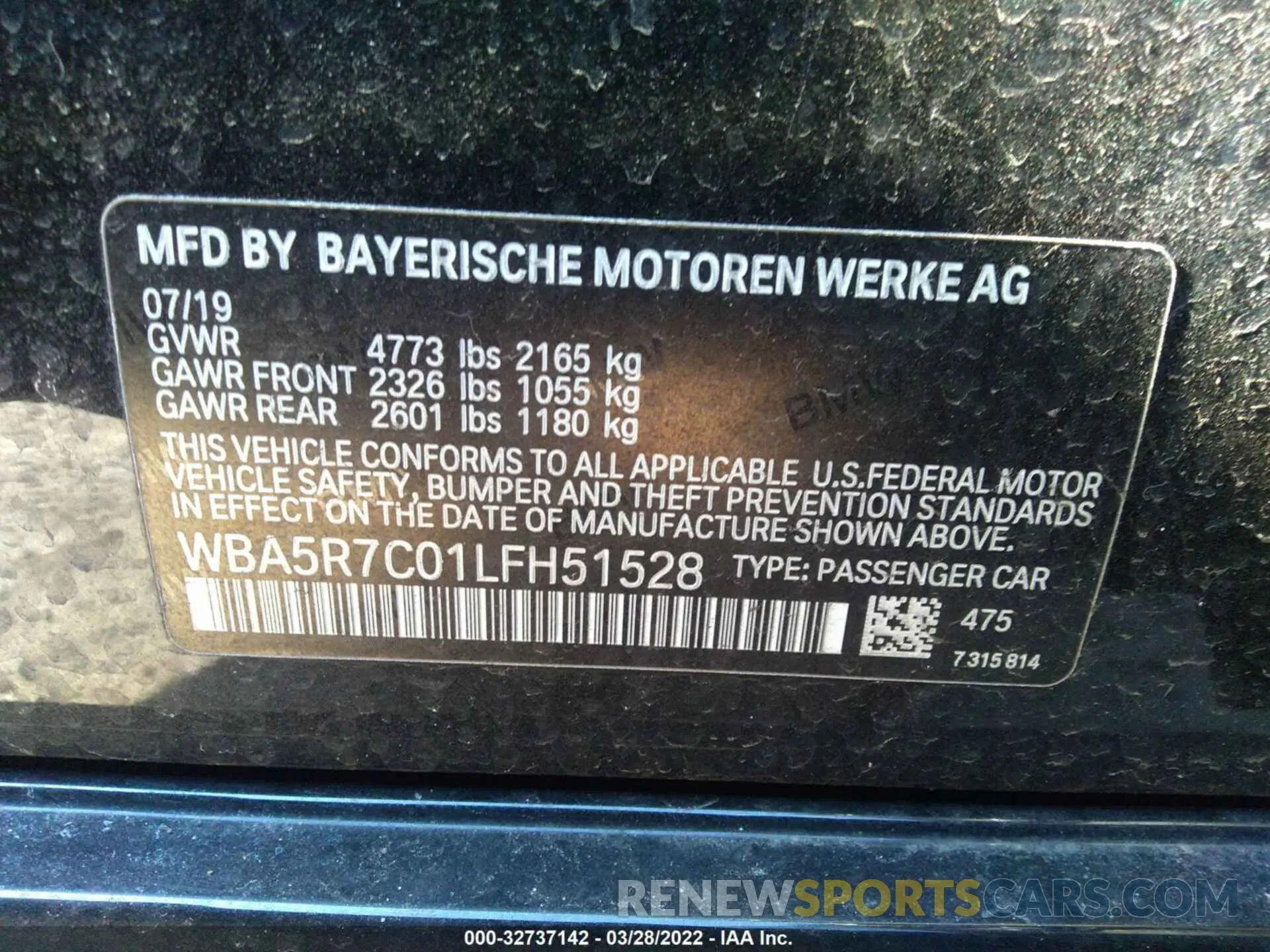 9 Photograph of a damaged car WBA5R7C01LFH51528 BMW 3 SERIES 2020