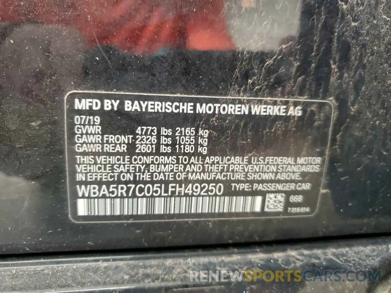 12 Photograph of a damaged car WBA5R7C05LFH49250 BMW 3 SERIES 2020