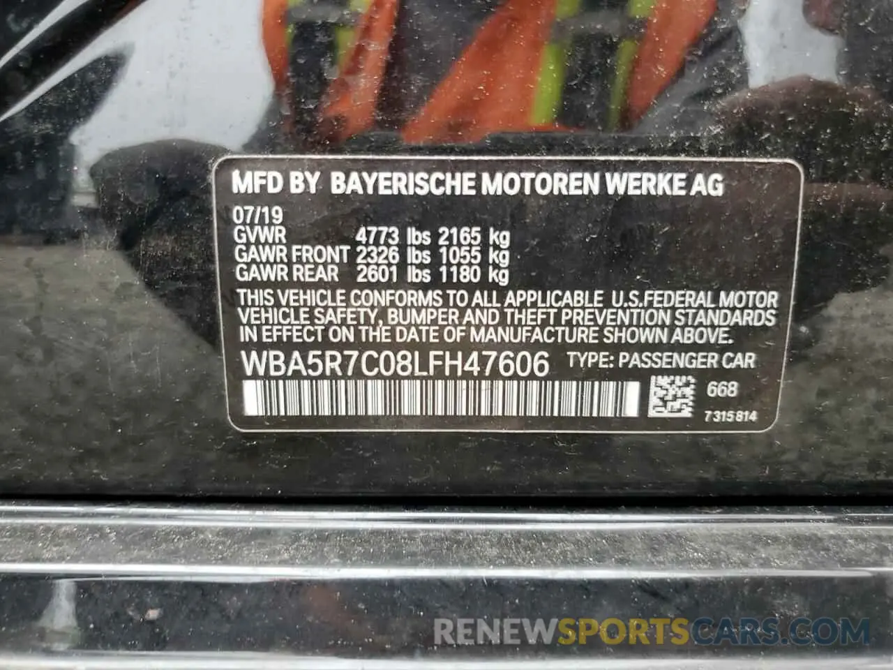 12 Photograph of a damaged car WBA5R7C08LFH47606 BMW 3 SERIES 2020