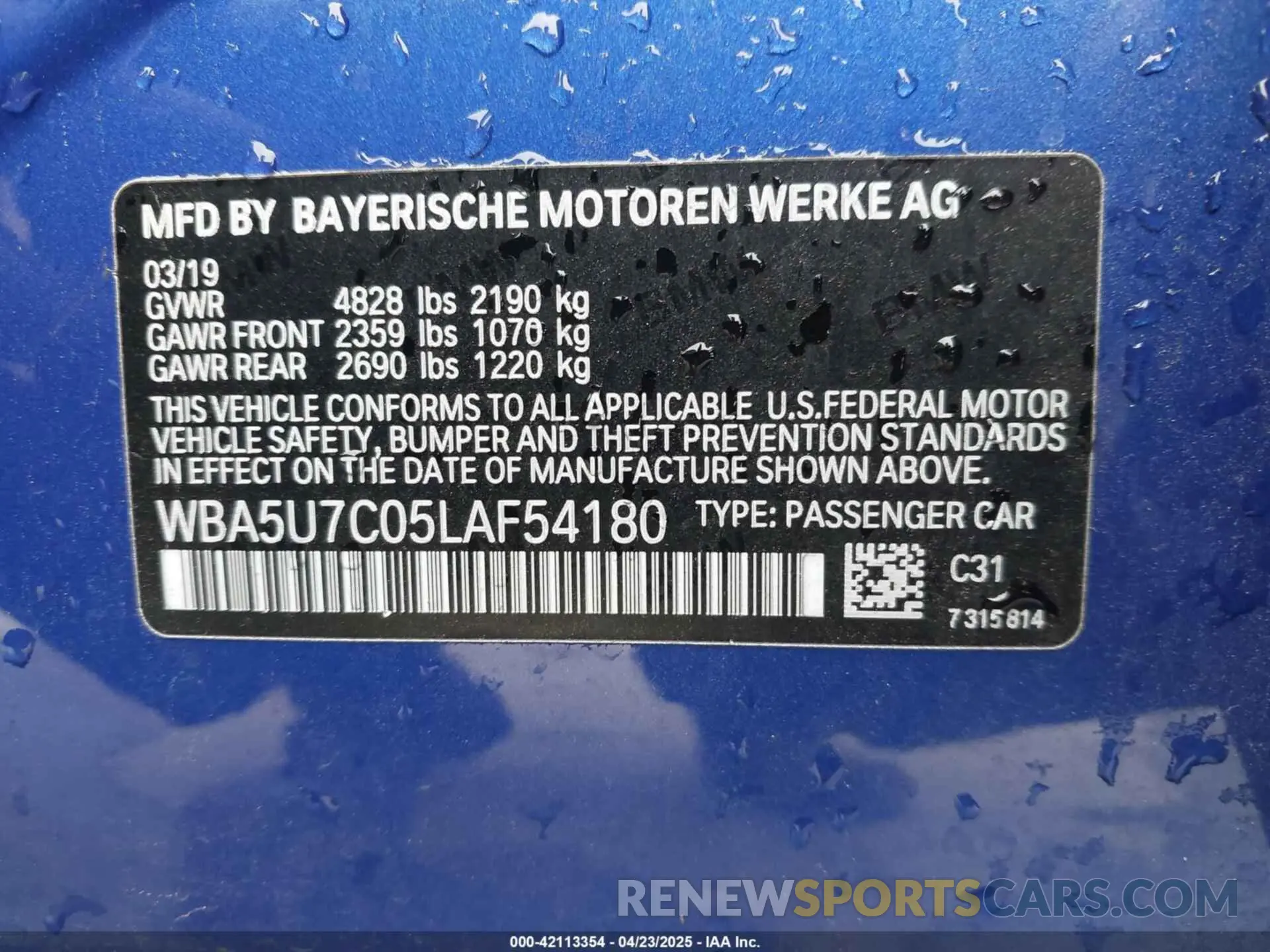 9 Photograph of a damaged car WBA5U7C05LAF54180 BMW 3 SERIES 2020