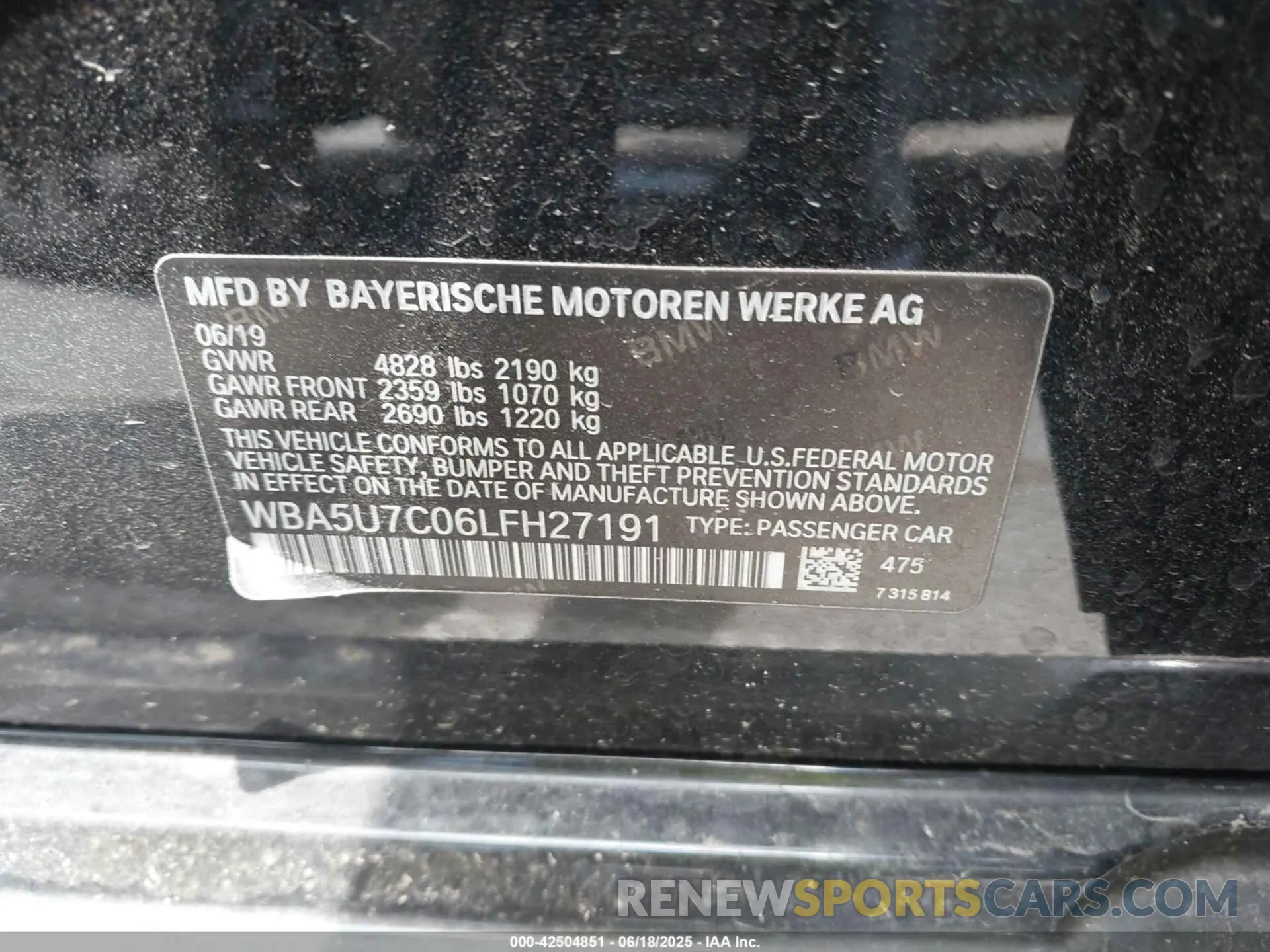 9 Photograph of a damaged car WBA5U7C06LFH27191 BMW 3 SERIES 2020