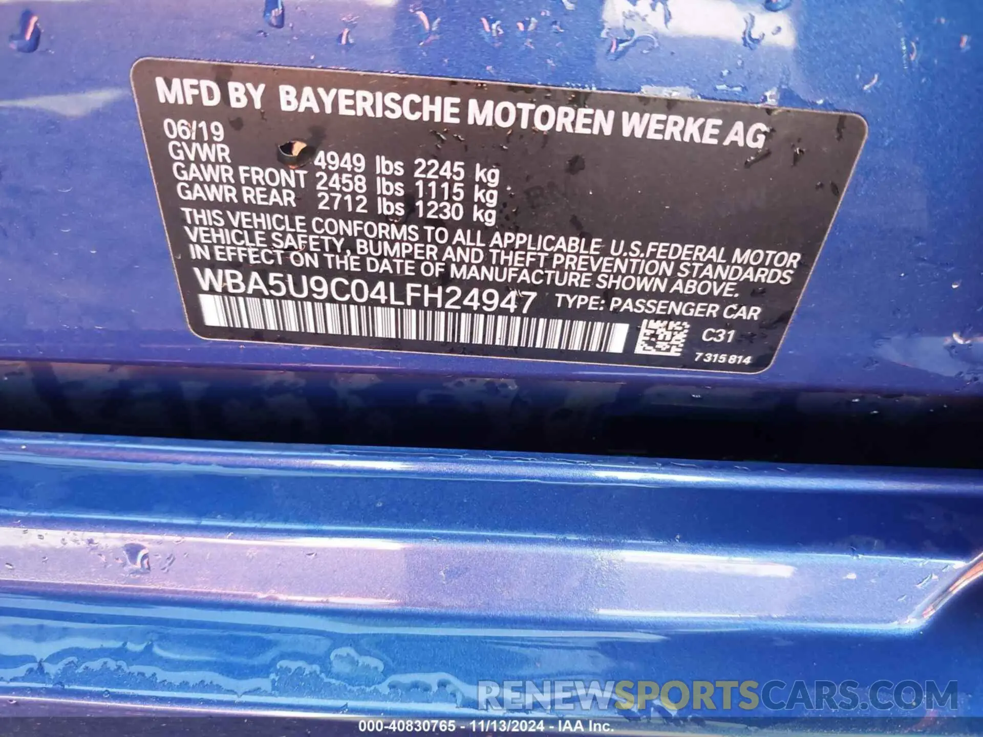 9 Photograph of a damaged car WBA5U9C04LFH24947 BMW 3 SERIES 2020