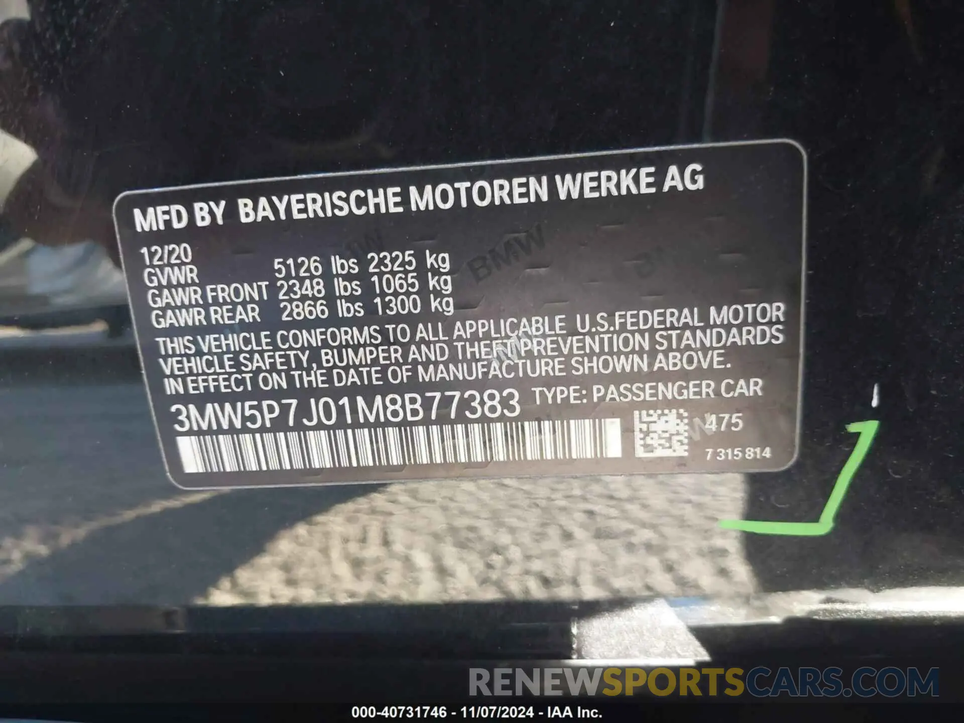 9 Photograph of a damaged car 3MW5P7J01M8B77383 BMW 3 SERIES 2021