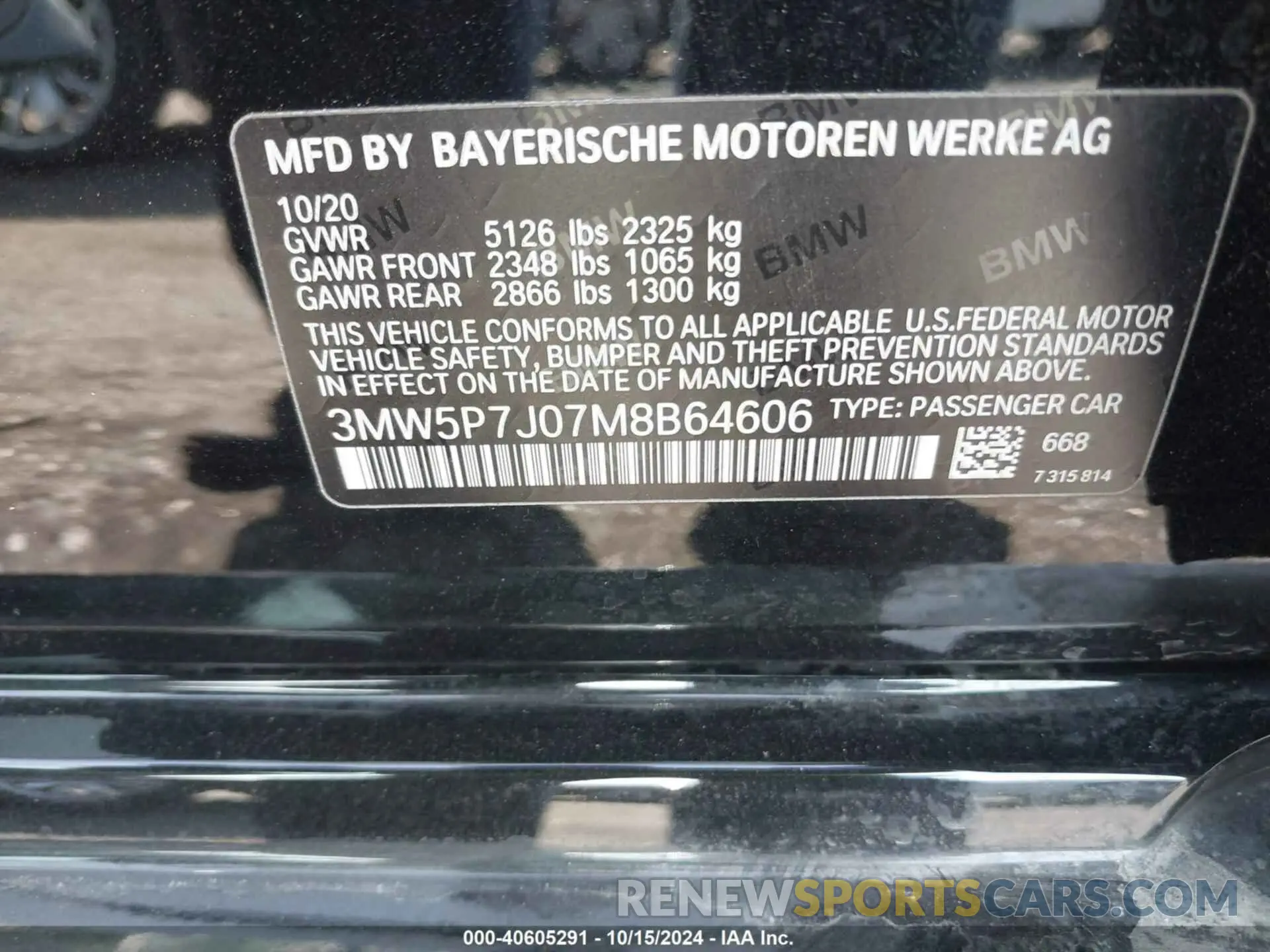 9 Photograph of a damaged car 3MW5P7J07M8B64606 BMW 3 SERIES 2021