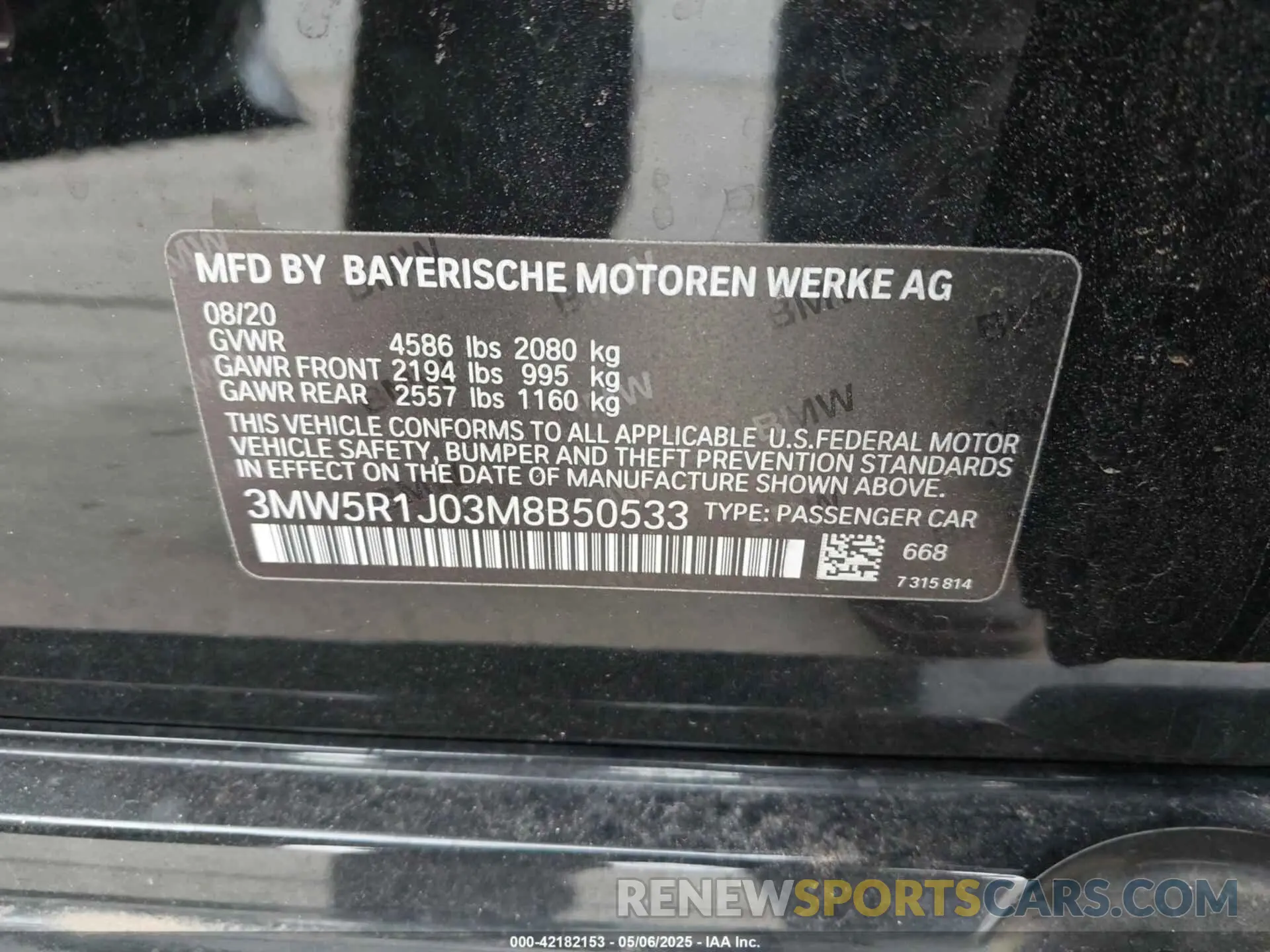 9 Photograph of a damaged car 3MW5R1J03M8B50533 BMW 3 SERIES 2021
