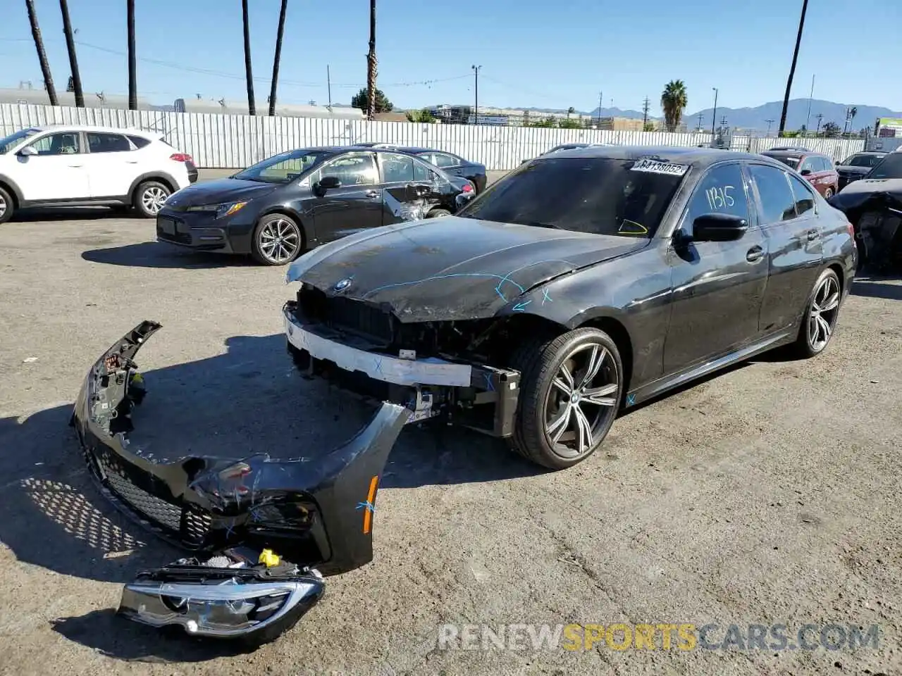 2 Photograph of a damaged car 3MW5R1J04M8B68507 BMW 3 SERIES 2021