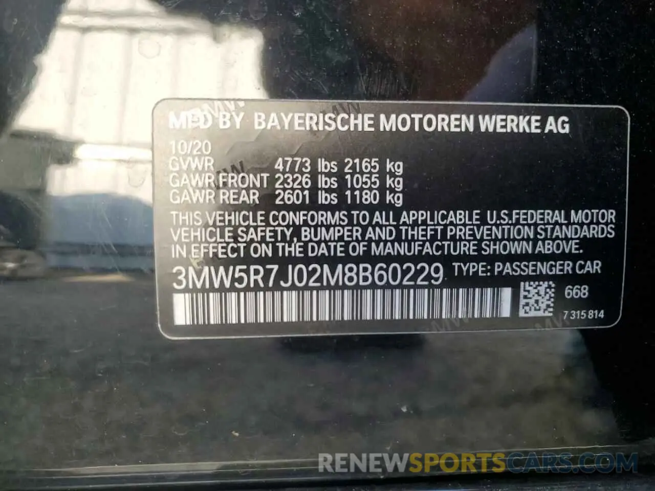 12 Photograph of a damaged car 3MW5R7J02M8B60229 BMW 3 SERIES 2021