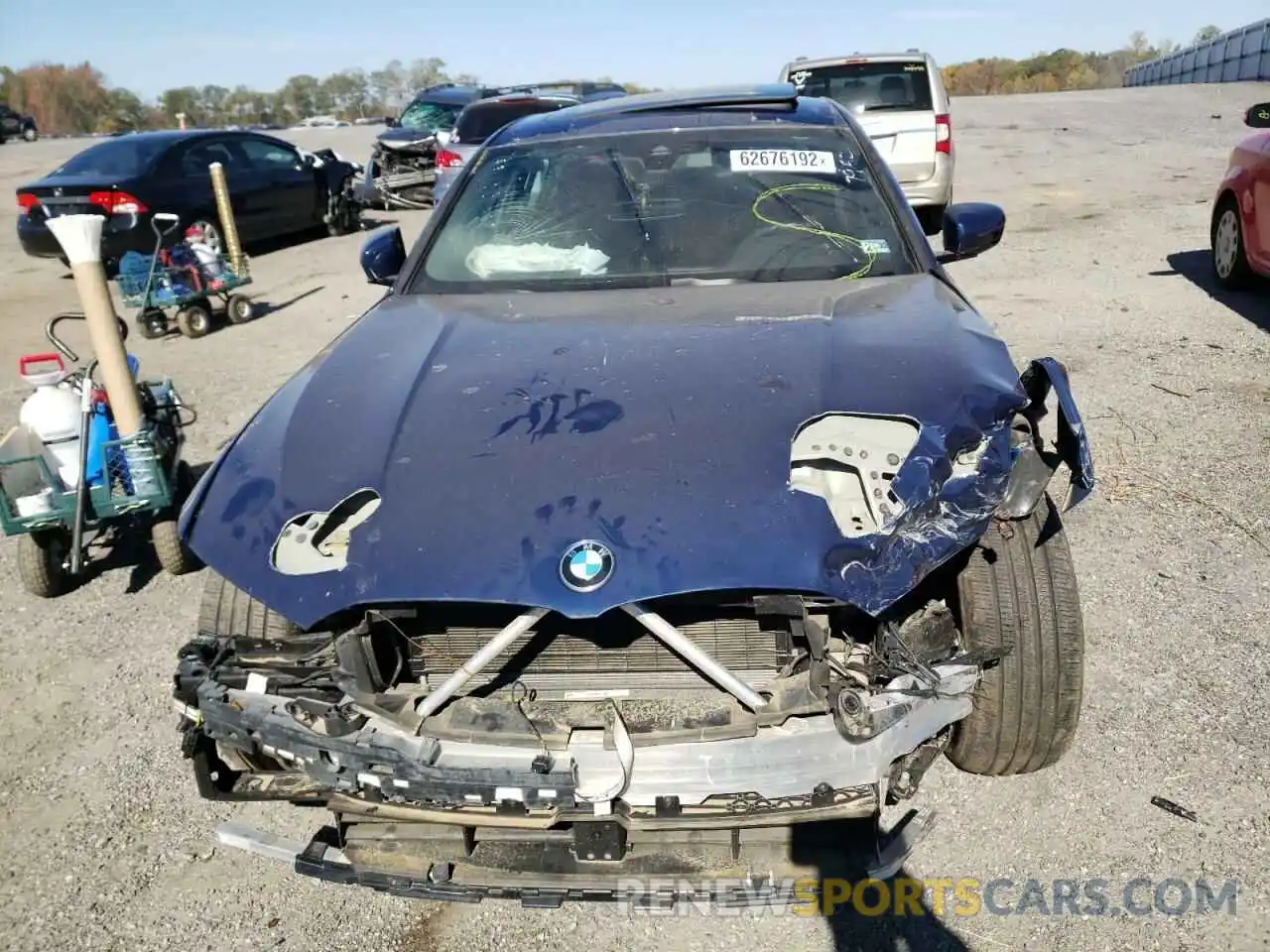 9 Photograph of a damaged car 3MW5R7J05M8B81916 BMW 3 SERIES 2021