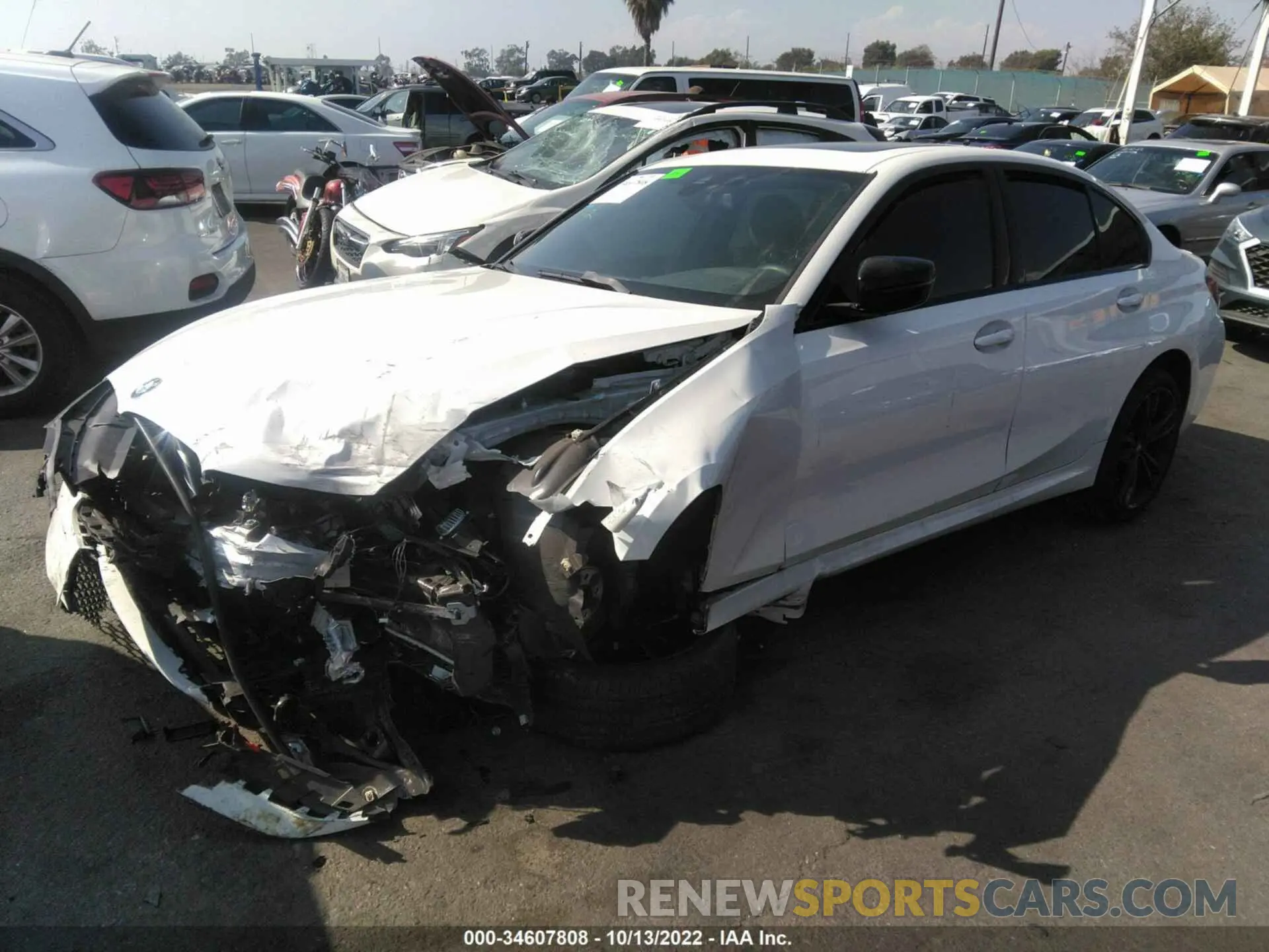 2 Photograph of a damaged car 3MW5U7J05M8B60918 BMW 3 SERIES 2021