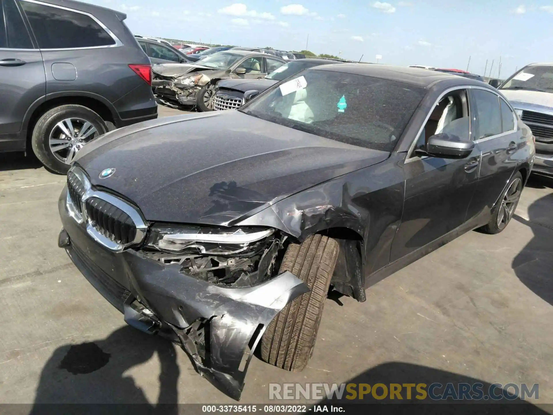 2 Photograph of a damaged car 3MW5R7J01N8C64275 BMW 3 SERIES 2022