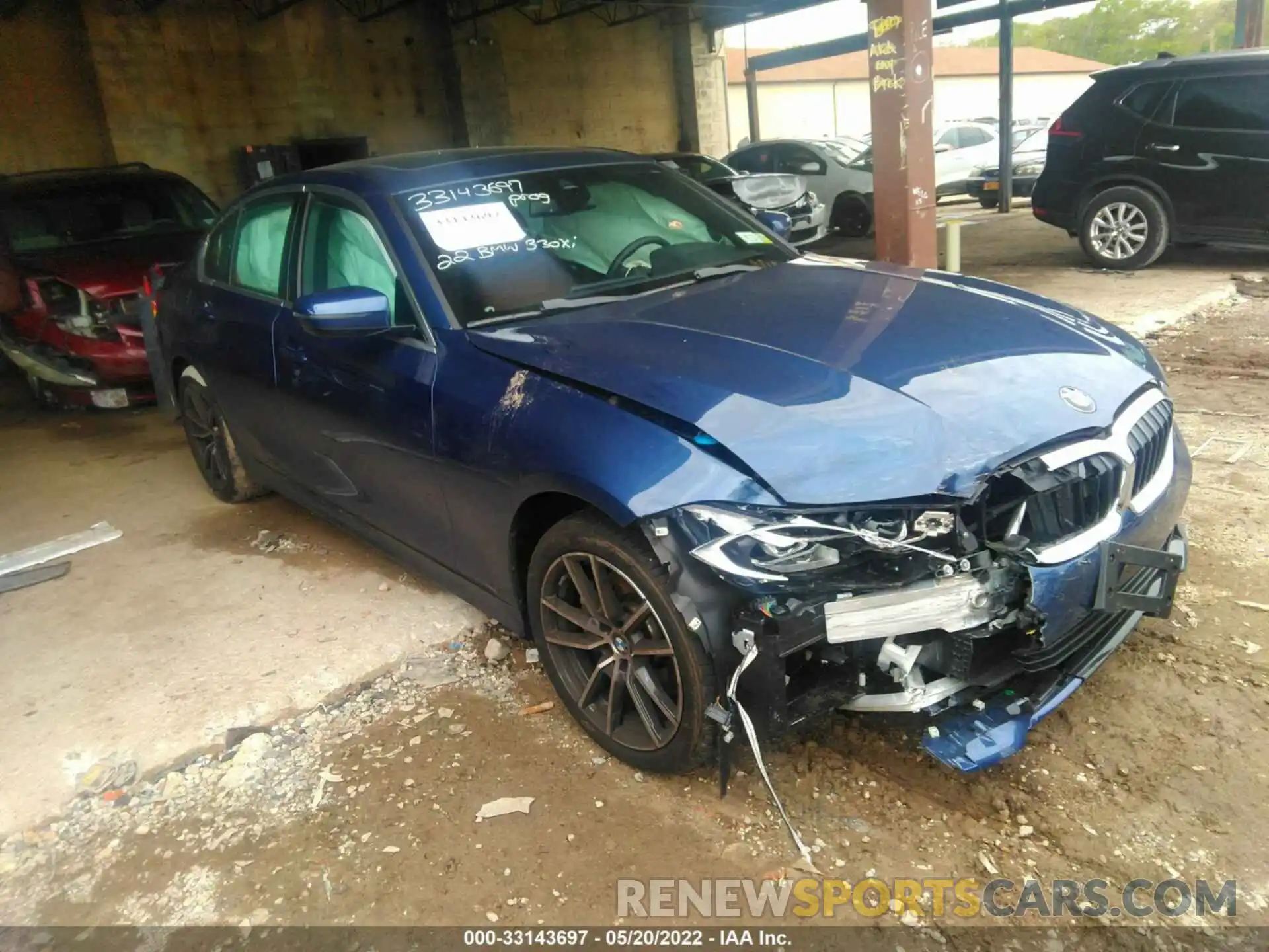 1 Photograph of a damaged car 3MW5R7J03N8C55612 BMW 3 SERIES 2022