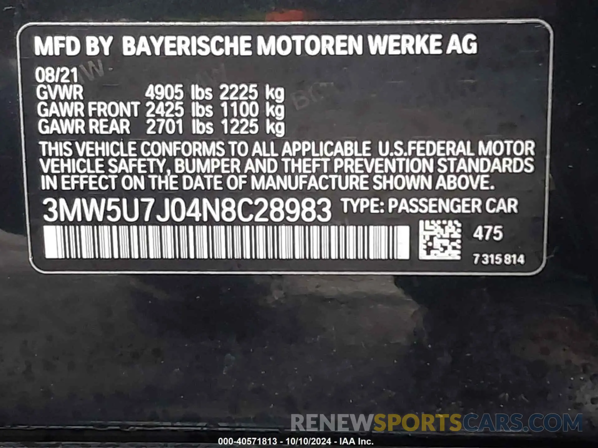 9 Photograph of a damaged car 3MW5U7J04N8C28983 BMW 3 SERIES 2022