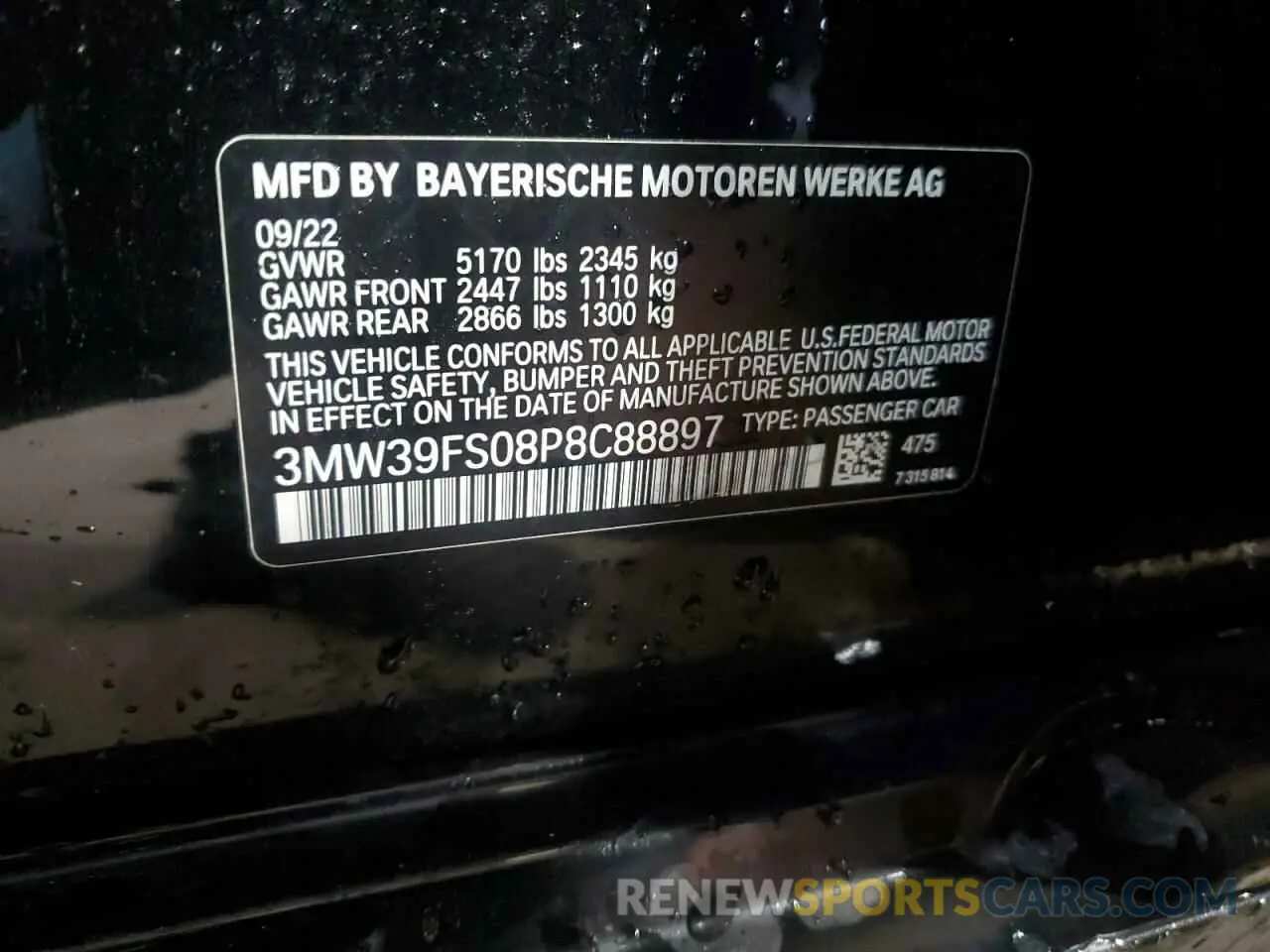 12 Photograph of a damaged car 3MW39FS08P8C88897 BMW 3 SERIES 2023
