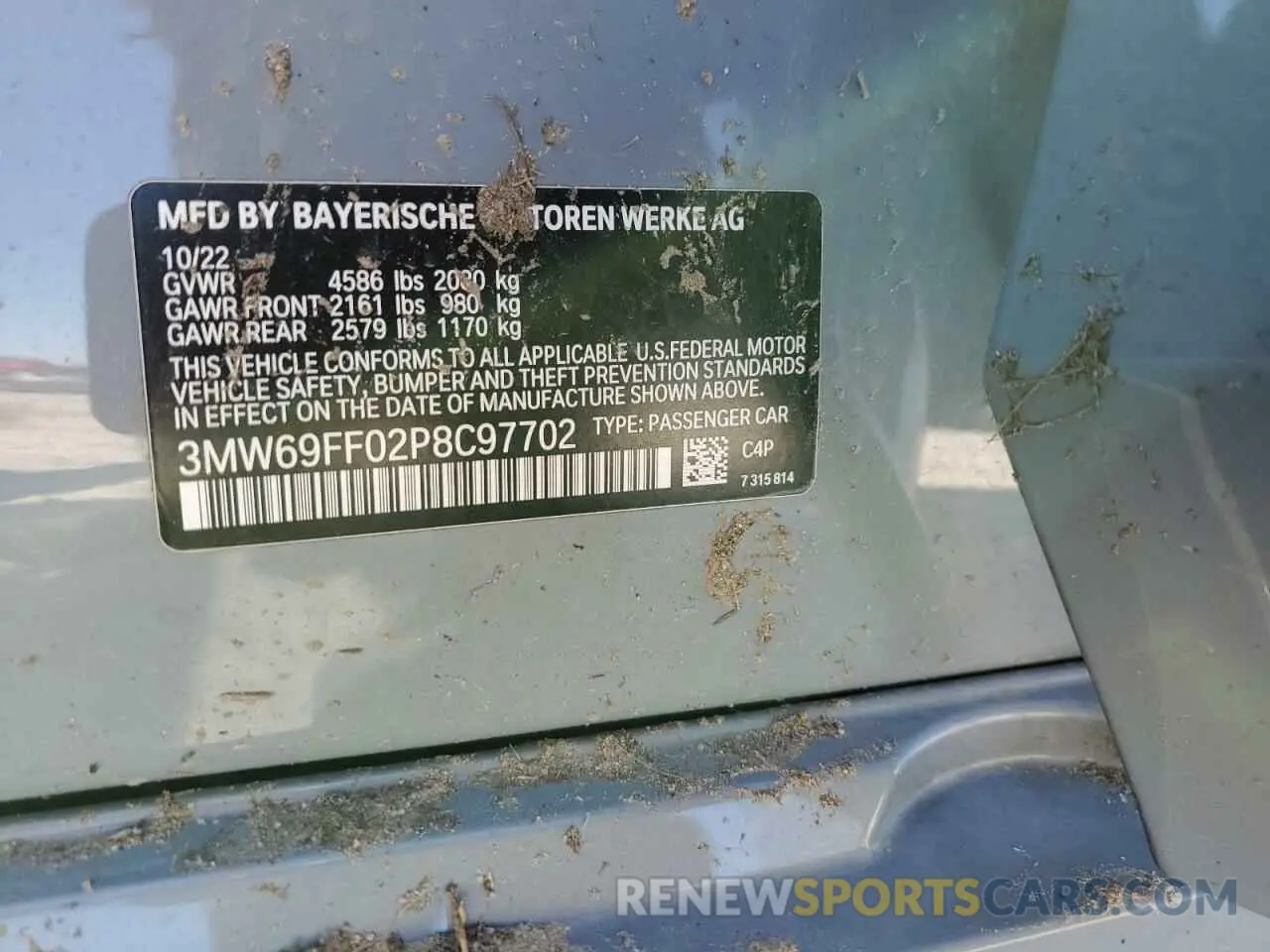 14 Photograph of a damaged car 3MW69FF02P8C97702 BMW 3 SERIES 2023