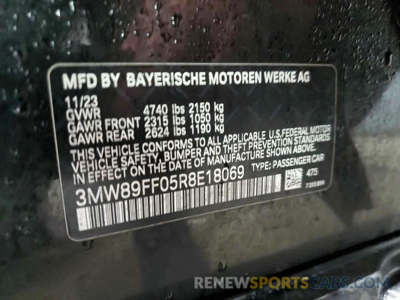 12 Photograph of a damaged car 3MW89FF05R8E18069 BMW 3 SERIES 2024