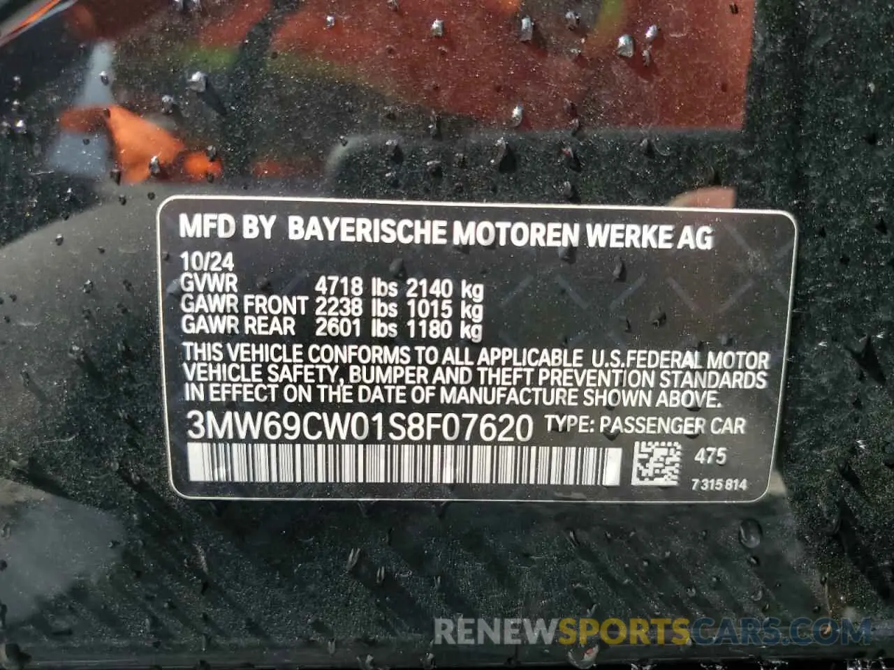 12 Photograph of a damaged car 3MW69CW01S8F07620 BMW 3 SERIES 2025