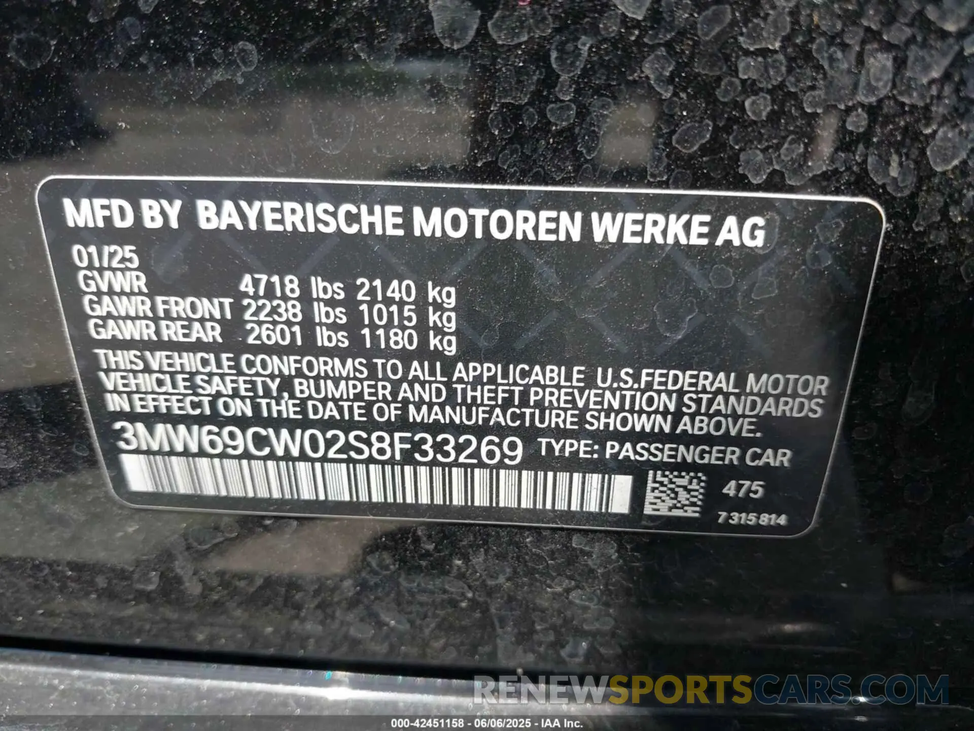 9 Photograph of a damaged car 3MW69CW02S8F33269 BMW 3 SERIES 2025