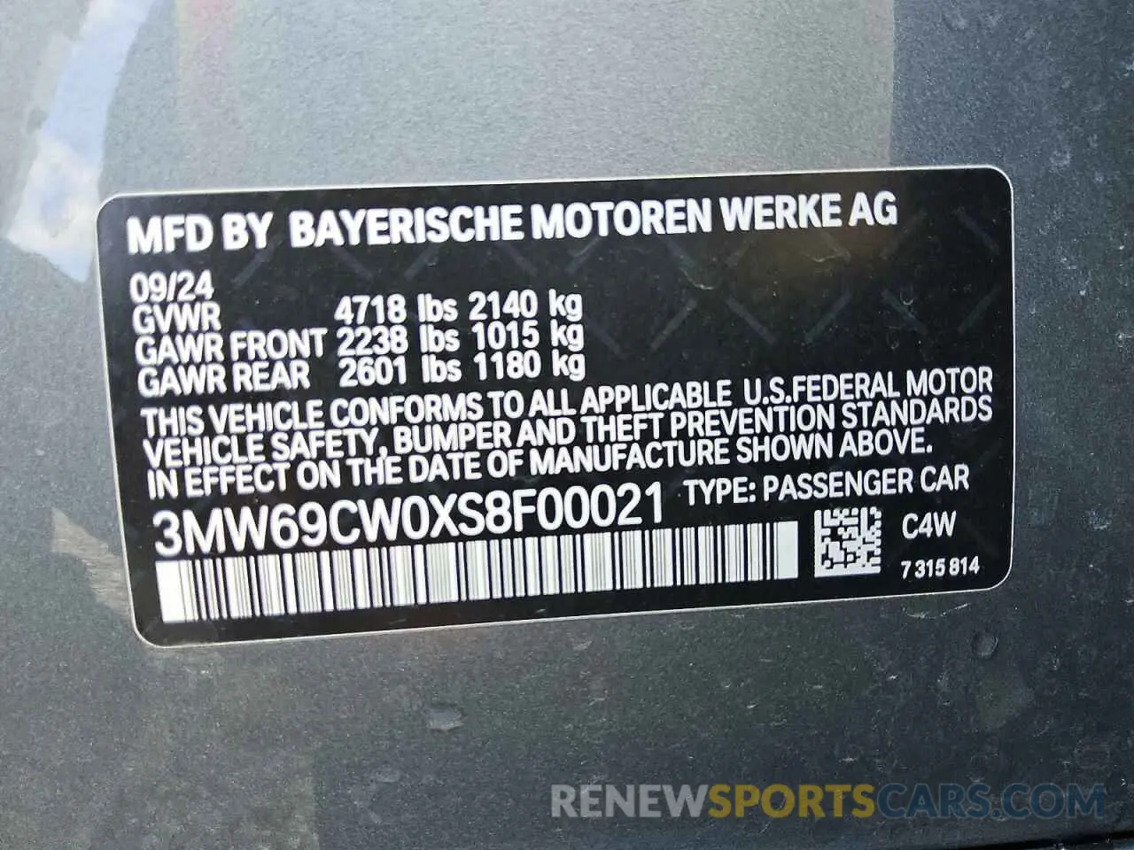 12 Photograph of a damaged car 3MW69CW0XS8F00021 BMW 3 SERIES 2025