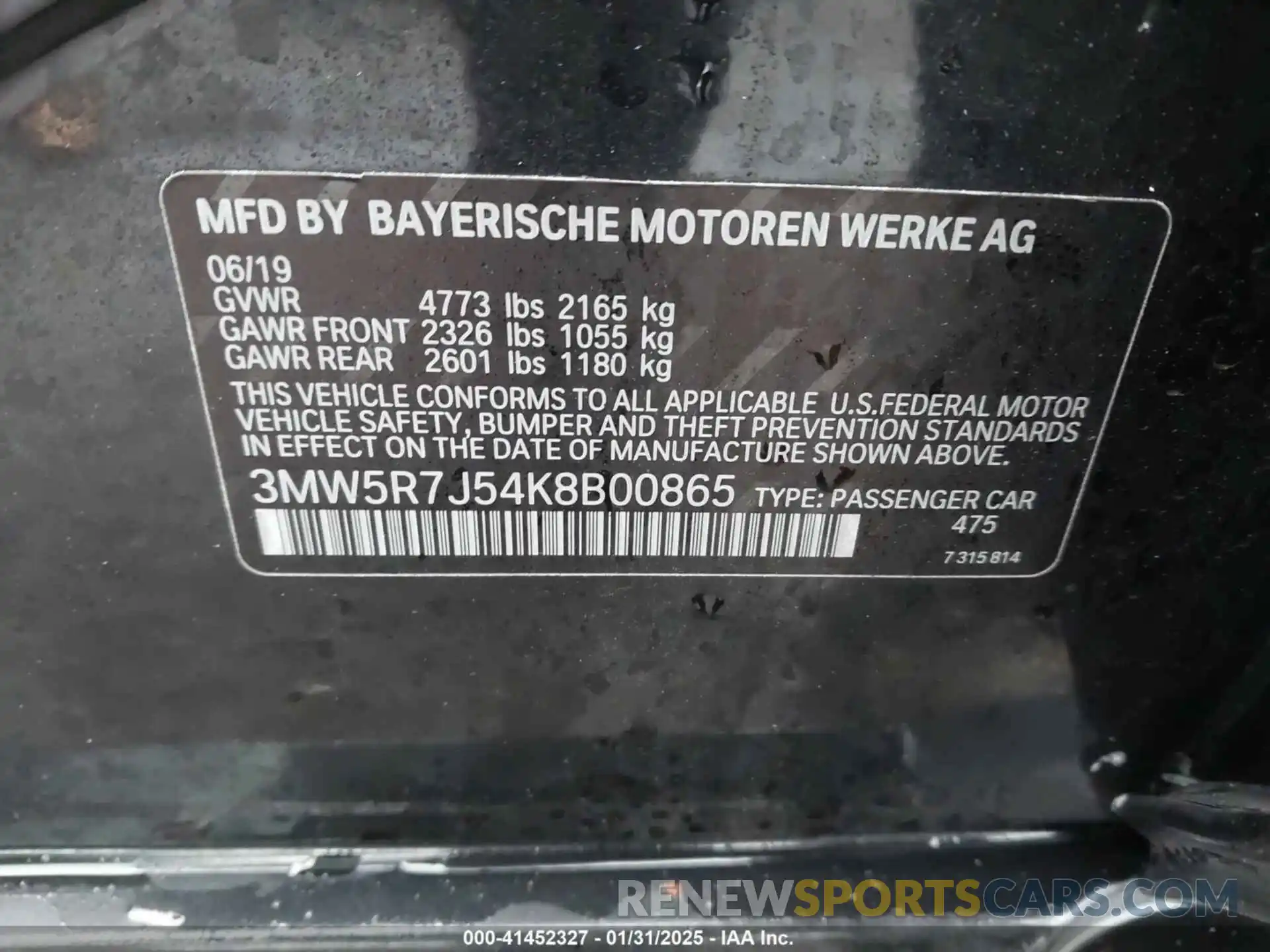 9 Photograph of a damaged car 3MW5R7J54K8B00865 BMW 330I 2019