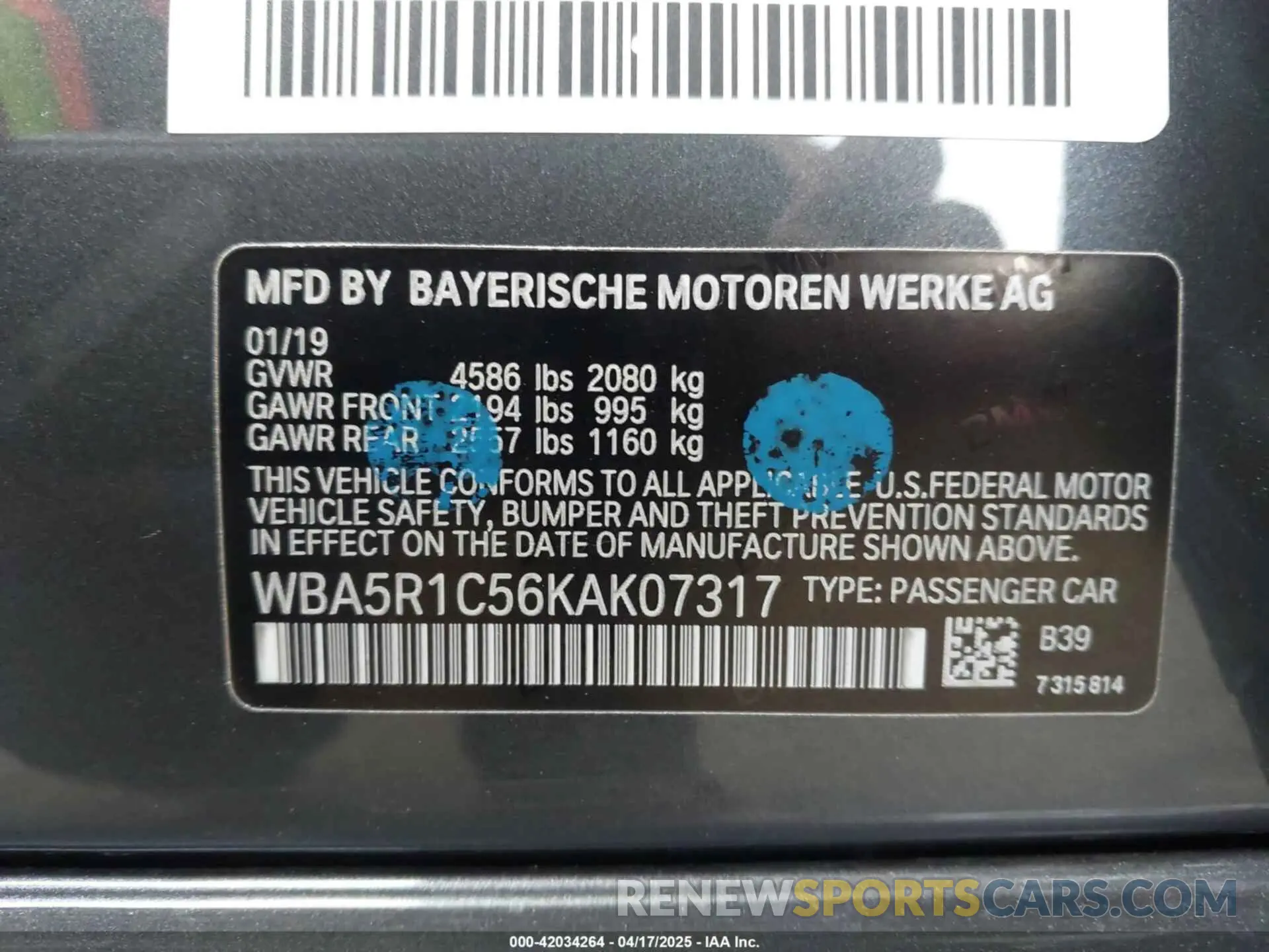 9 Photograph of a damaged car WBA5R1C56KAK07317 BMW 330I 2019