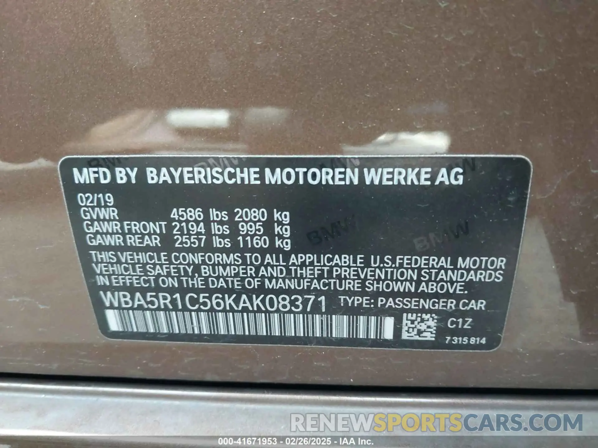 9 Photograph of a damaged car WBA5R1C56KAK08371 BMW 330I 2019