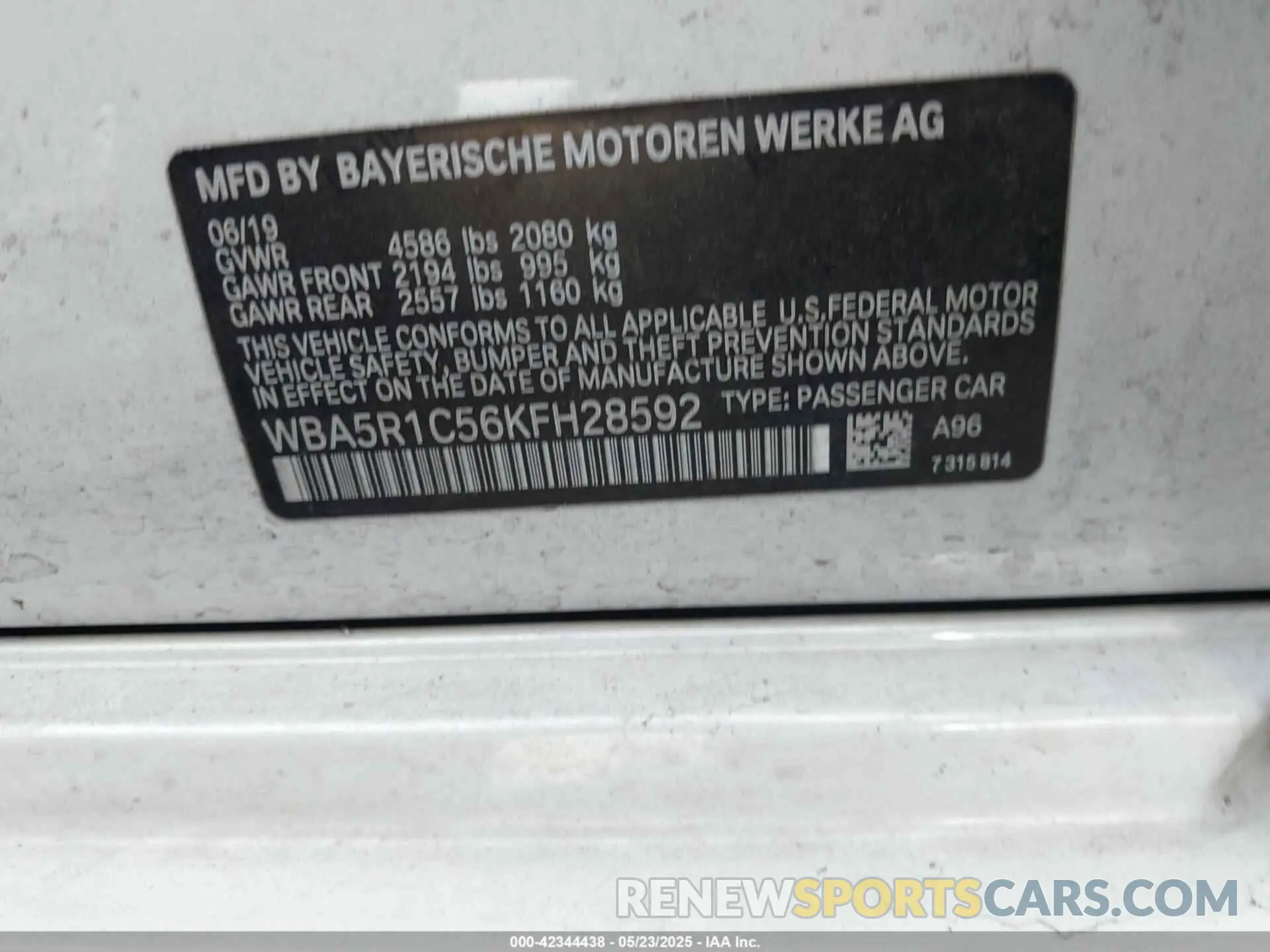 9 Photograph of a damaged car WBA5R1C56KFH28592 BMW 330I 2019