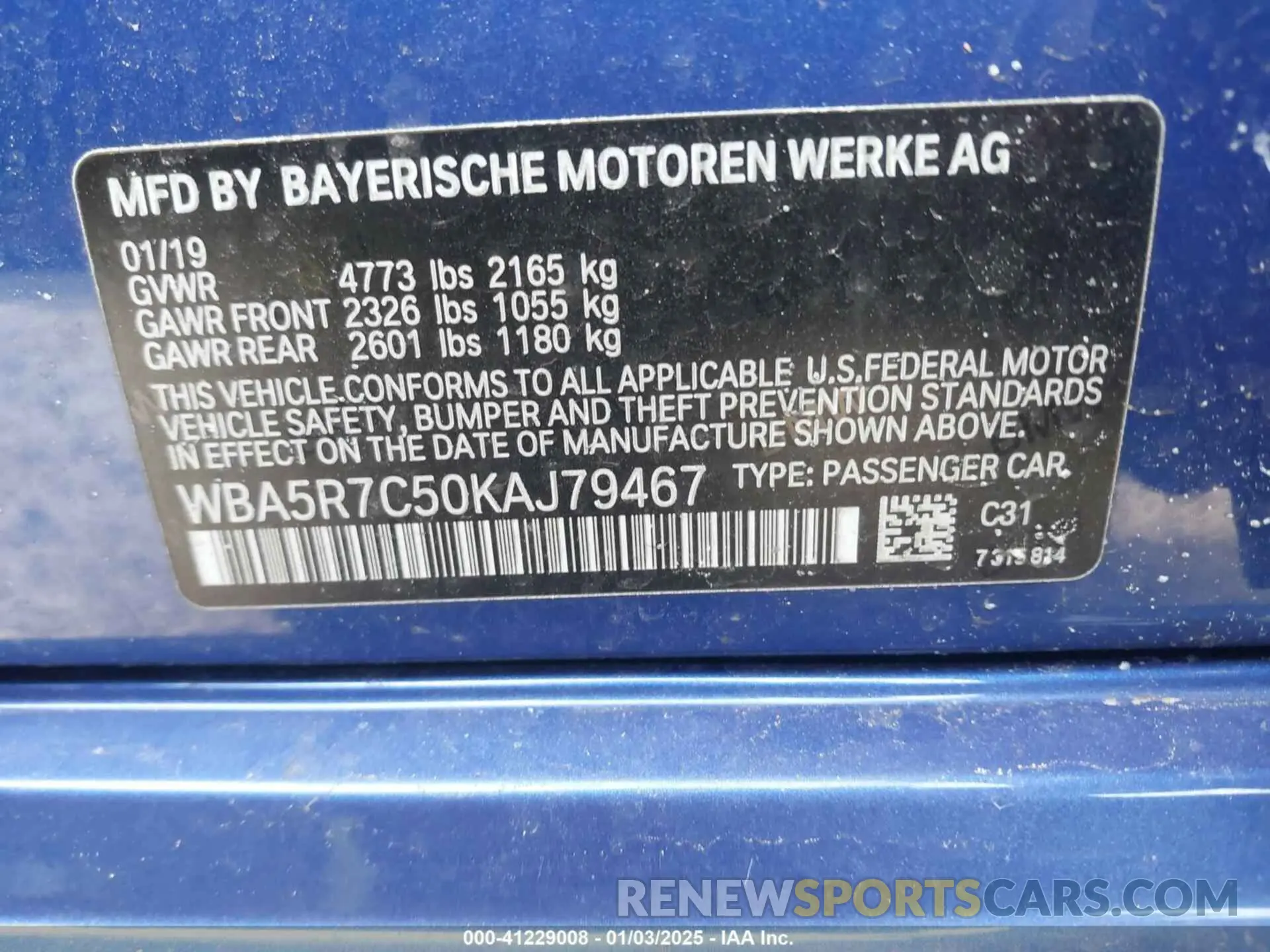 9 Photograph of a damaged car WBA5R7C50KAJ79467 BMW 330I 2019