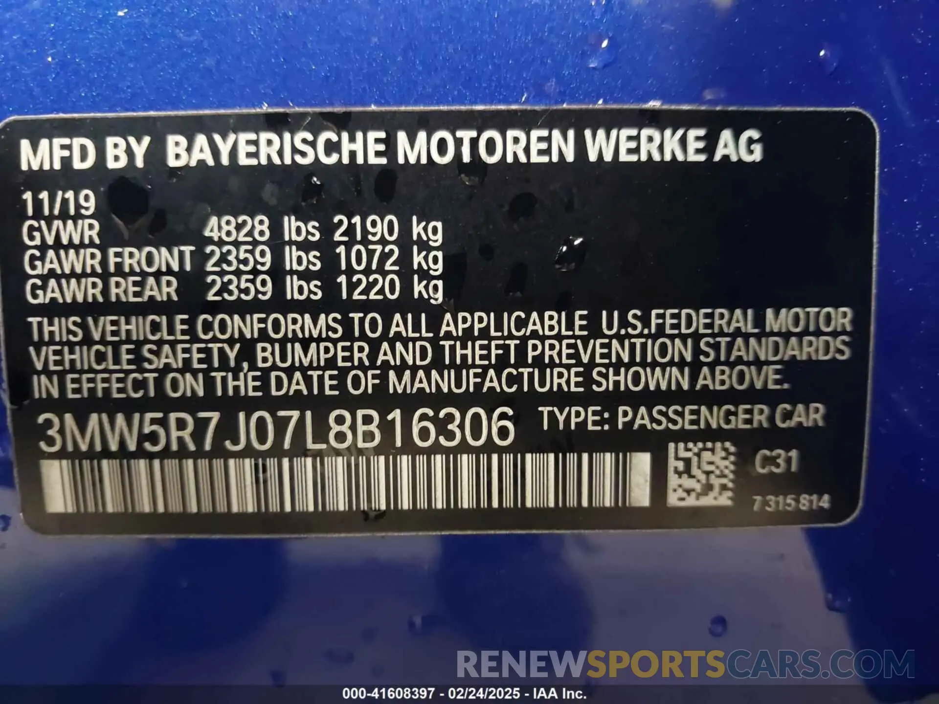 9 Photograph of a damaged car 3MW5R7J07L8B16306 BMW 330I 2020