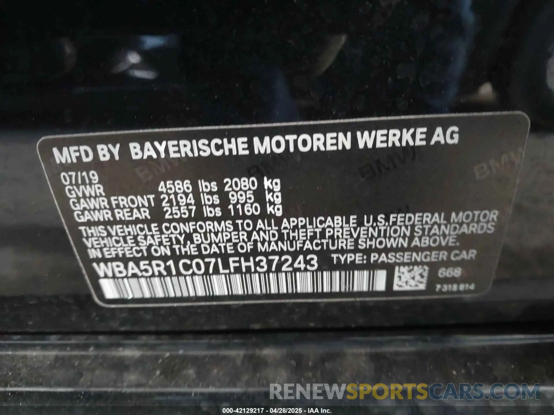 9 Photograph of a damaged car WBA5R1C07LFH37243 BMW 330I 2020