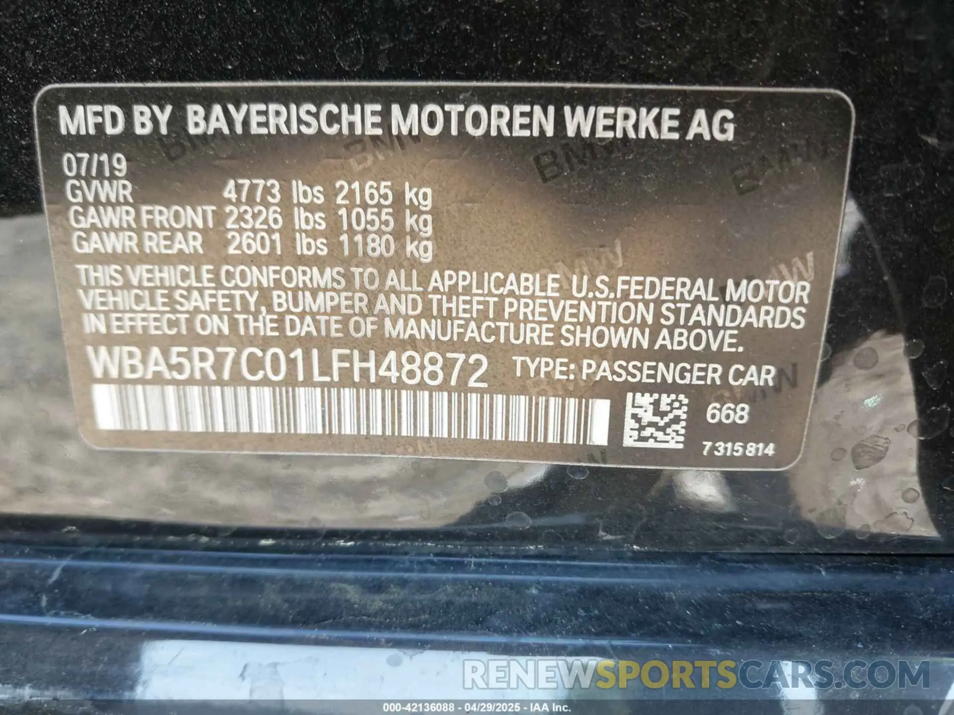 9 Photograph of a damaged car WBA5R7C01LFH48872 BMW 330I 2020