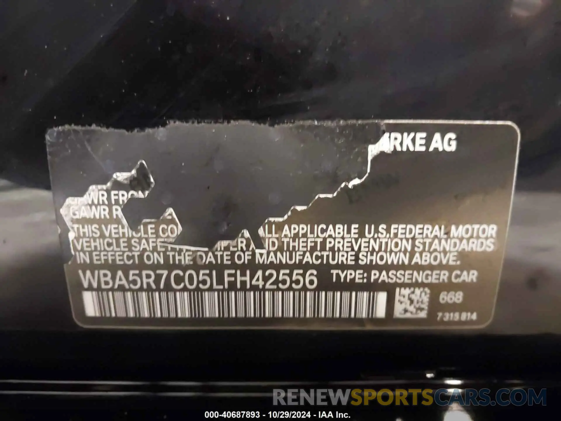 9 Photograph of a damaged car WBA5R7C05LFH42556 BMW 330I 2020