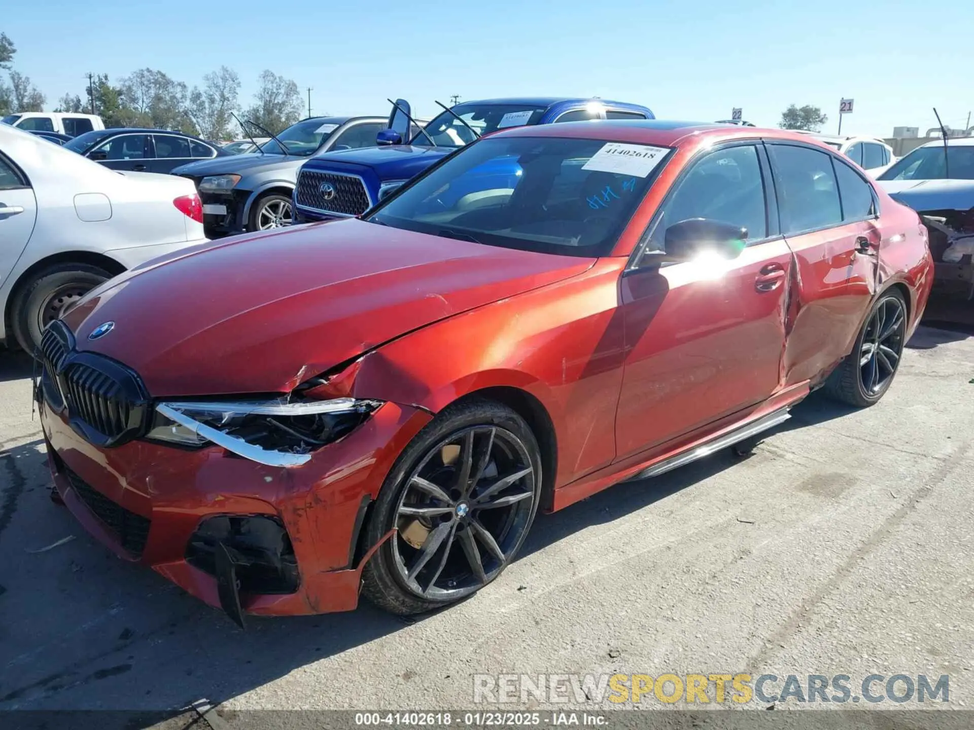 2 Photograph of a damaged car 3MW5R1J02M8B72376 BMW 330I 2021