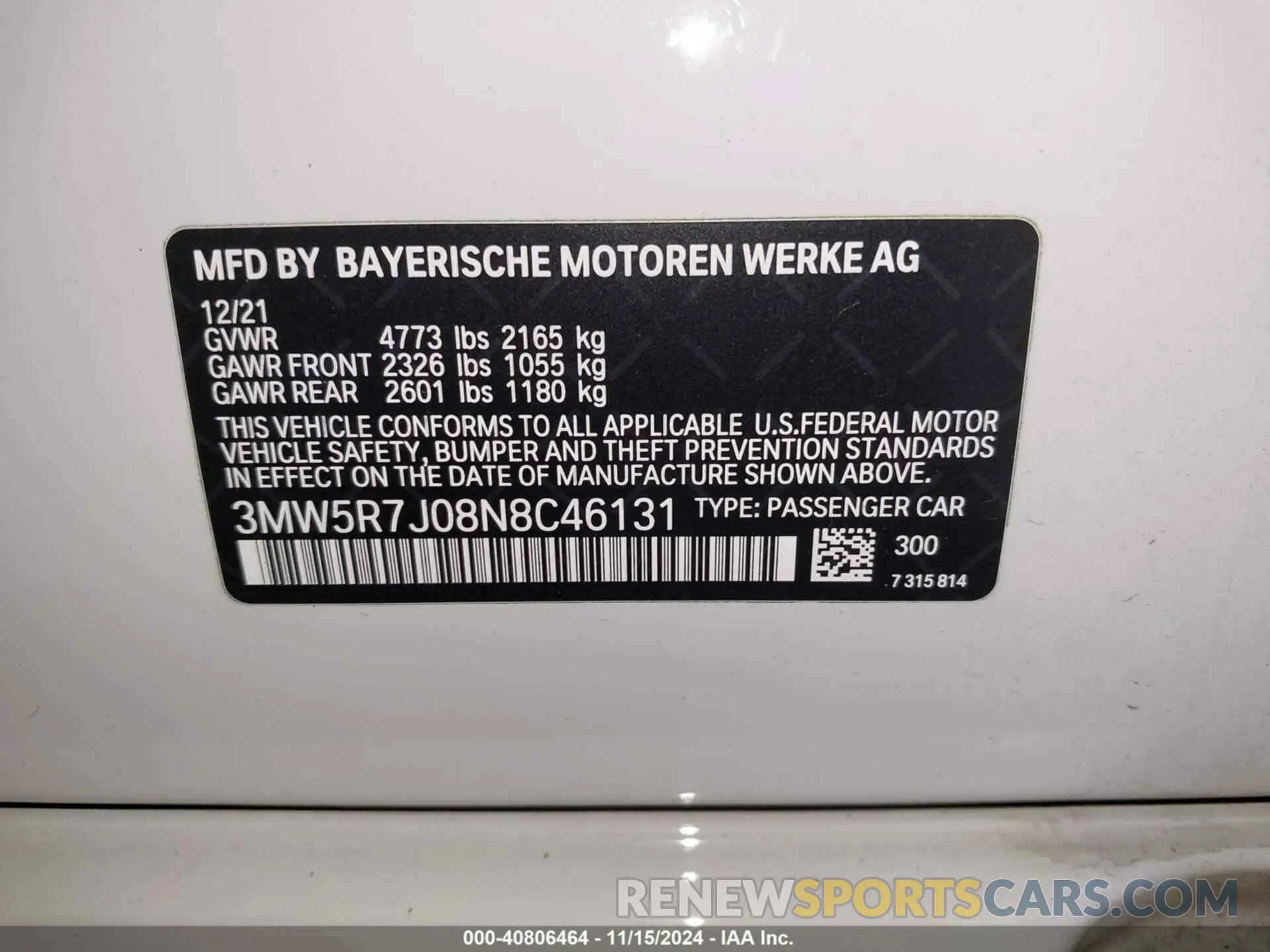 9 Photograph of a damaged car 3MW5R7J08N8C46131 BMW 330I 2022