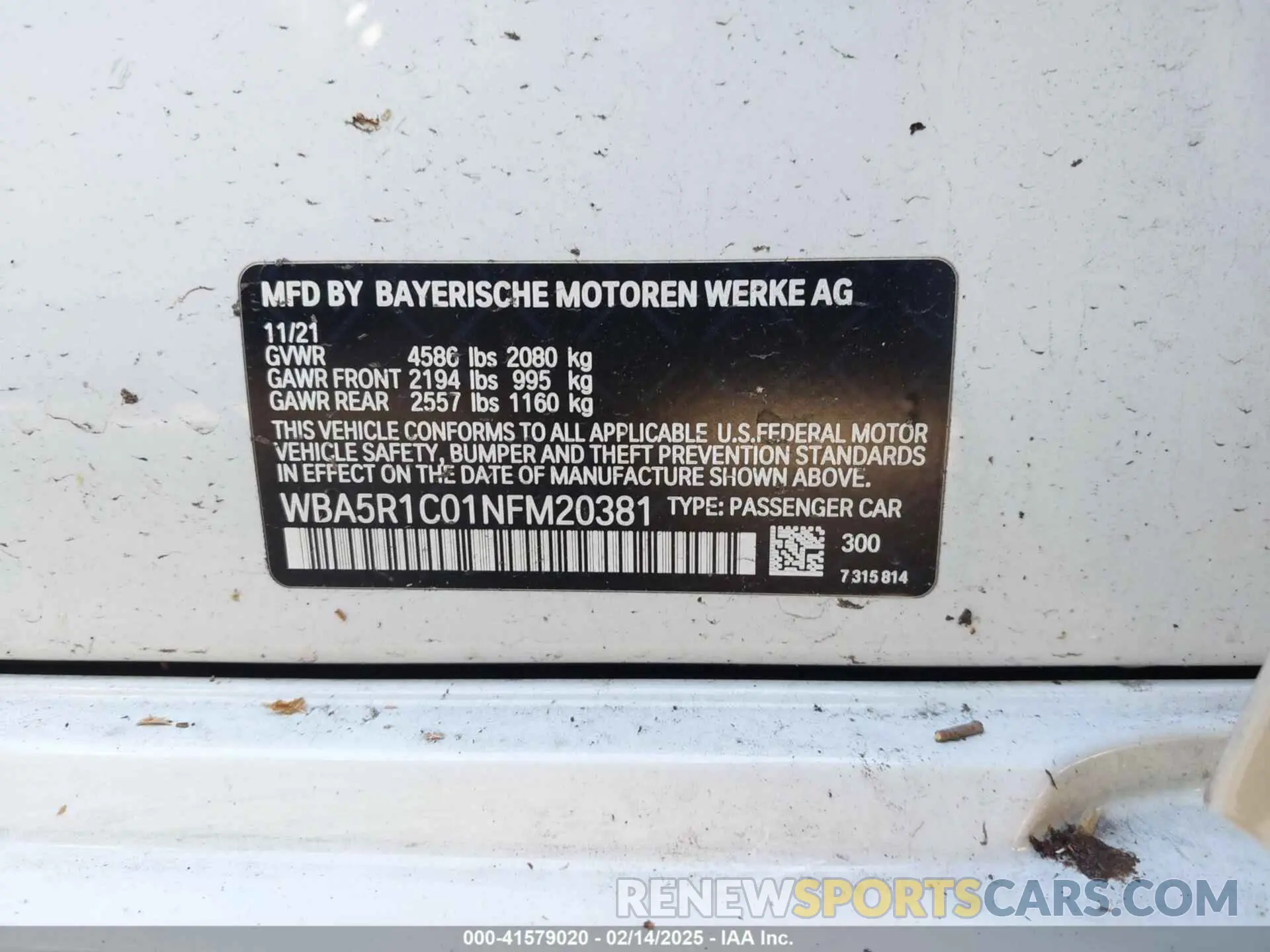 9 Photograph of a damaged car WBA5R1C01NFM20381 BMW 330I 2022