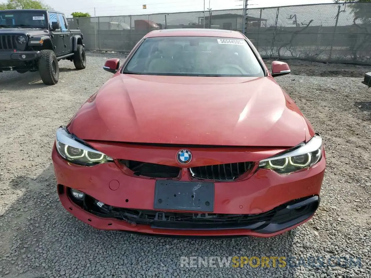 5 Photograph of a damaged car WBA4J1C57KBM16398 BMW 4 SERIES 2019