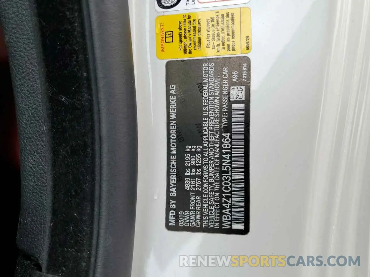 12 Photograph of a damaged car WBA4Z1C03L5N41864 BMW 4 SERIES 2020