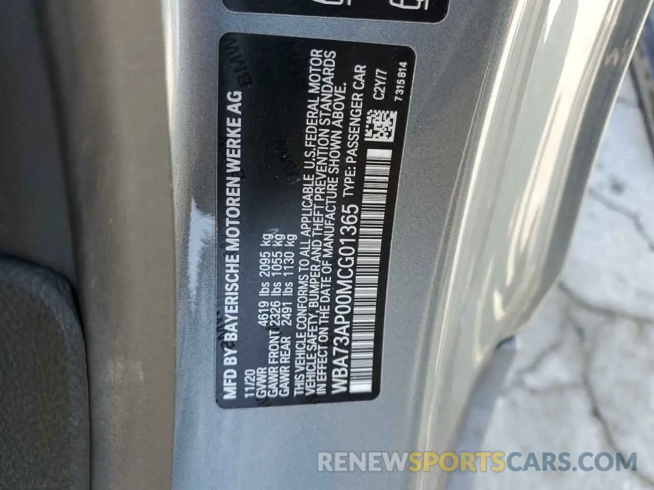 13 Photograph of a damaged car WBA73AP00MCG01365 BMW 4 SERIES 2021