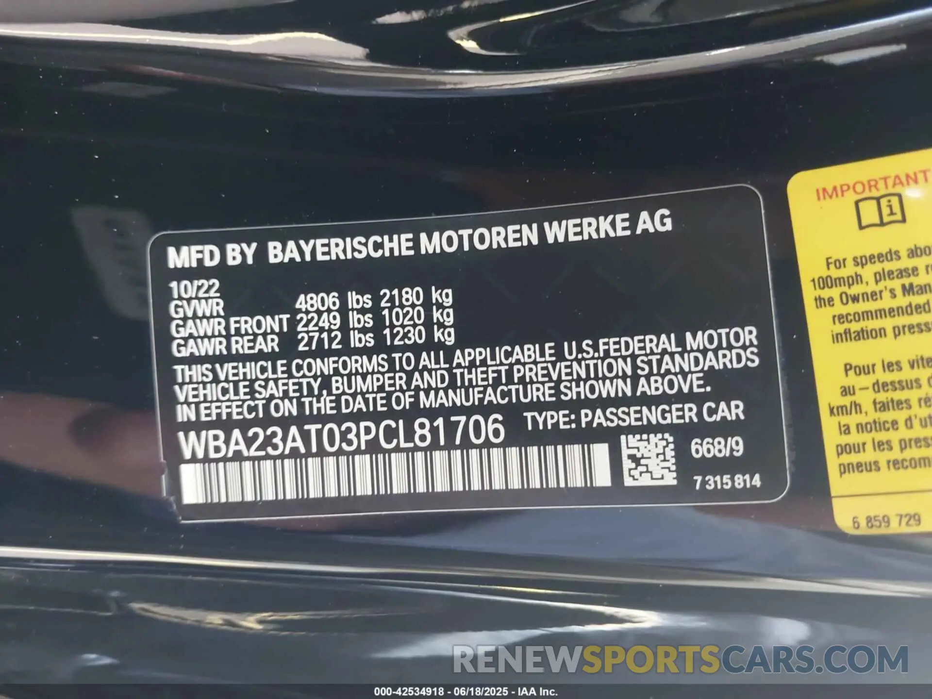 9 Photograph of a damaged car WBA23AT03PCL81706 BMW 4 SERIES 2023