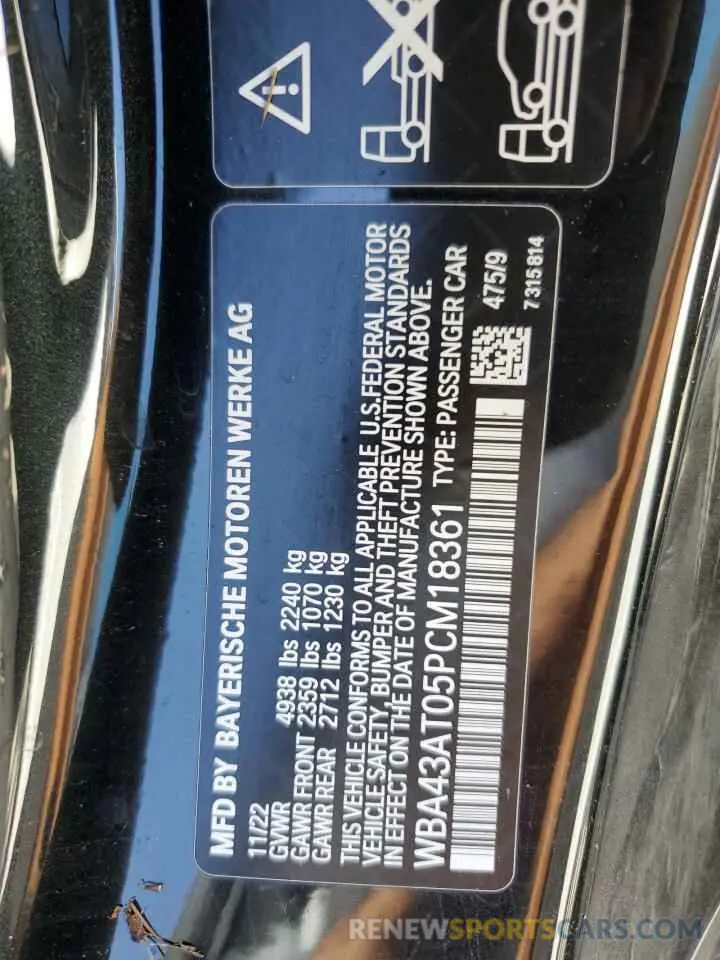 13 Photograph of a damaged car WBA43AT05PCM18361 BMW 4 SERIES 2023