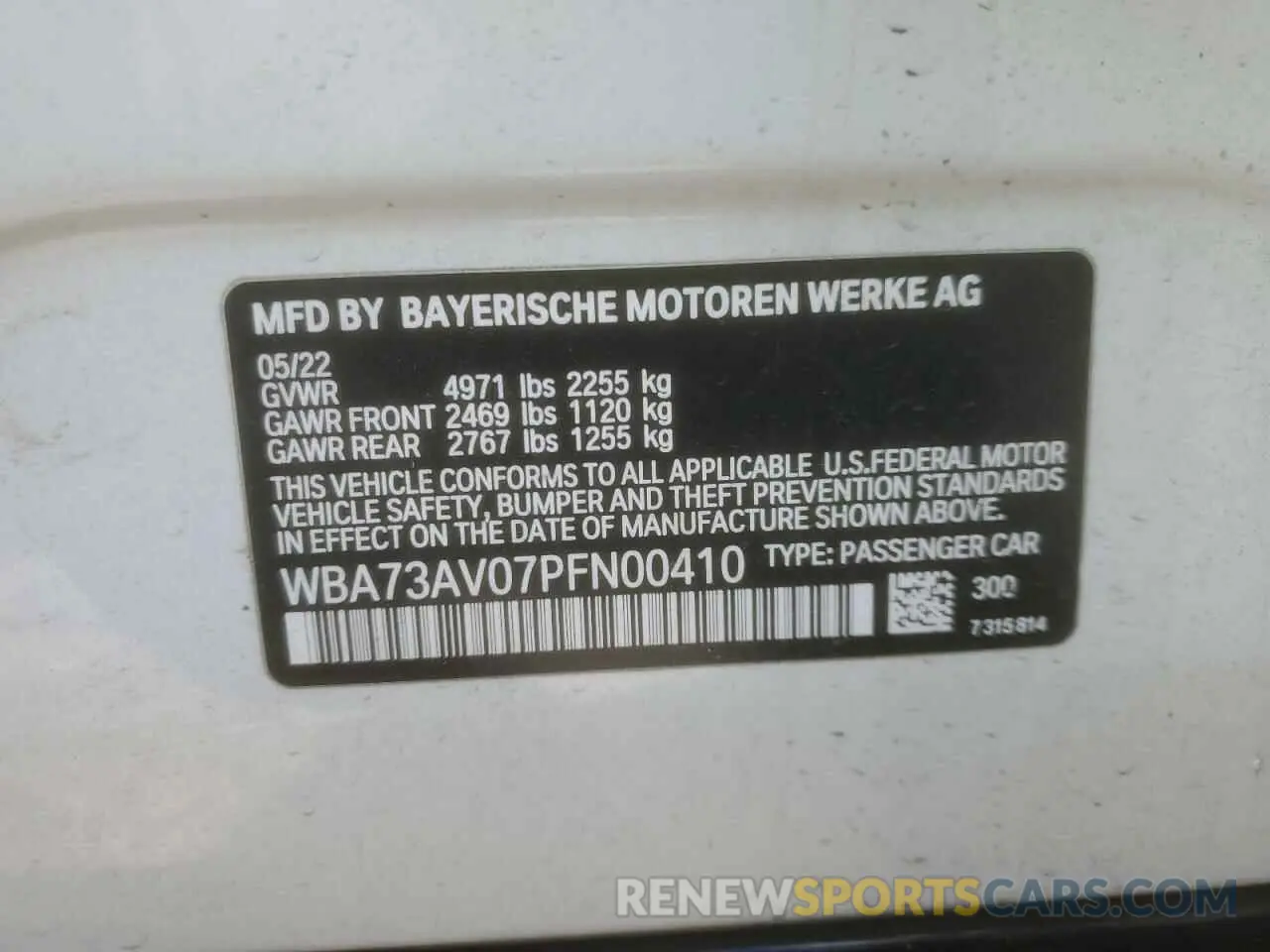 14 Photograph of a damaged car WBA73AV07PFN00410 BMW 4 SERIES 2023