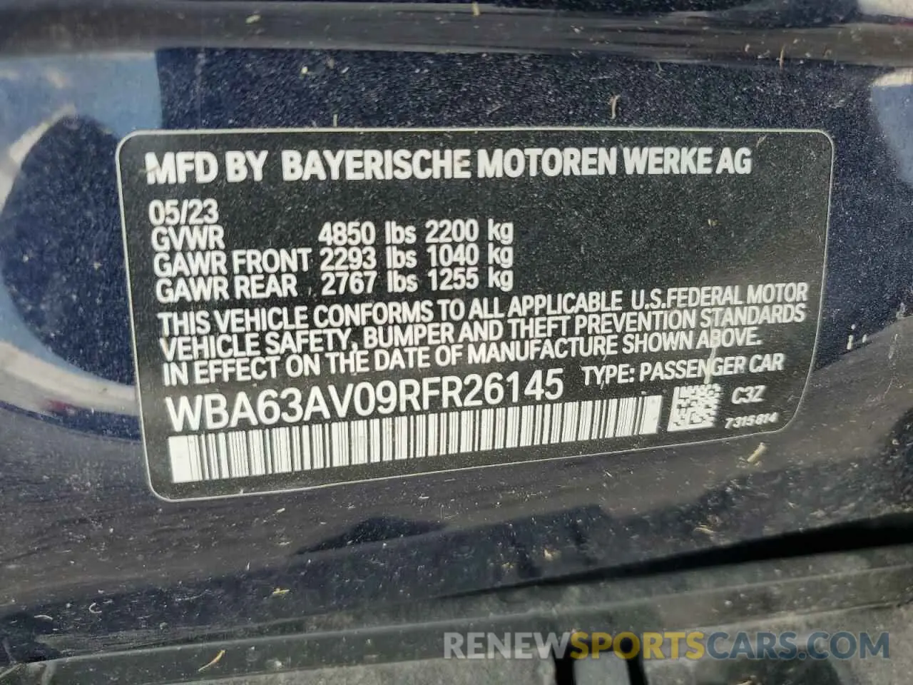 12 Photograph of a damaged car WBA63AV09RFR26145 BMW 4 SERIES 2024