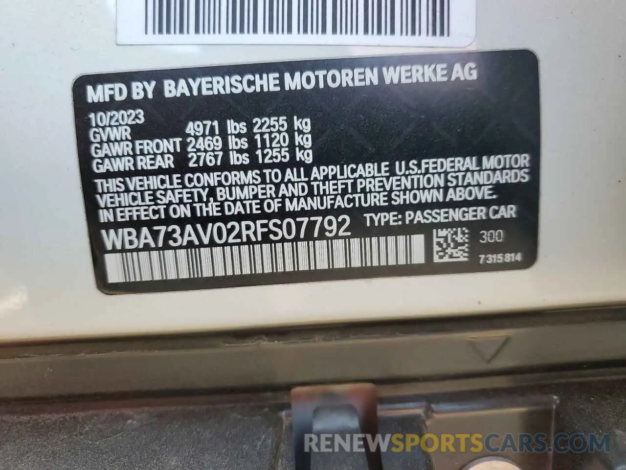 13 Photograph of a damaged car WBA73AV02RFS07792 BMW 4 SERIES 2024