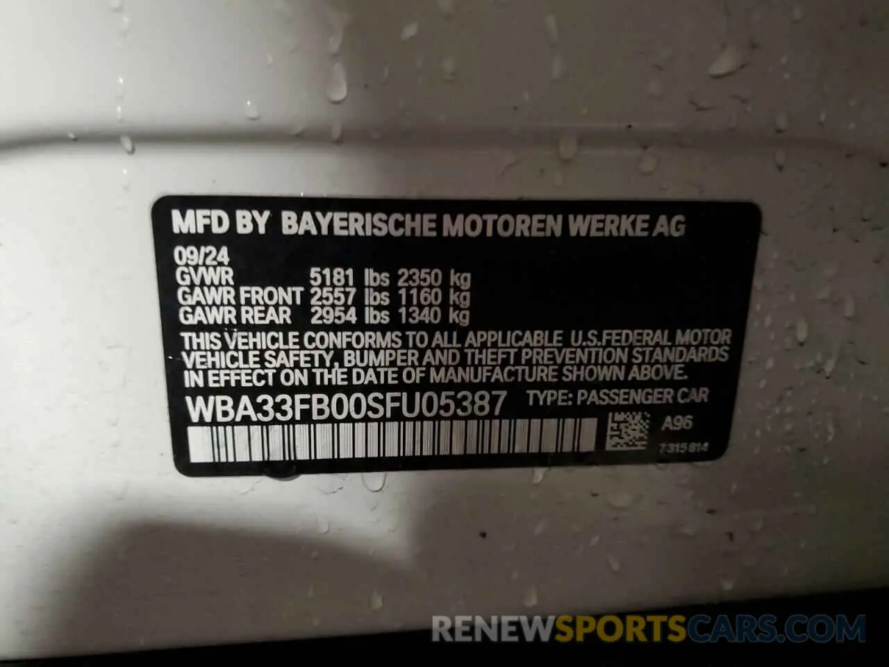 12 Photograph of a damaged car WBA33FB00SFU05387 BMW 4 SERIES 2025