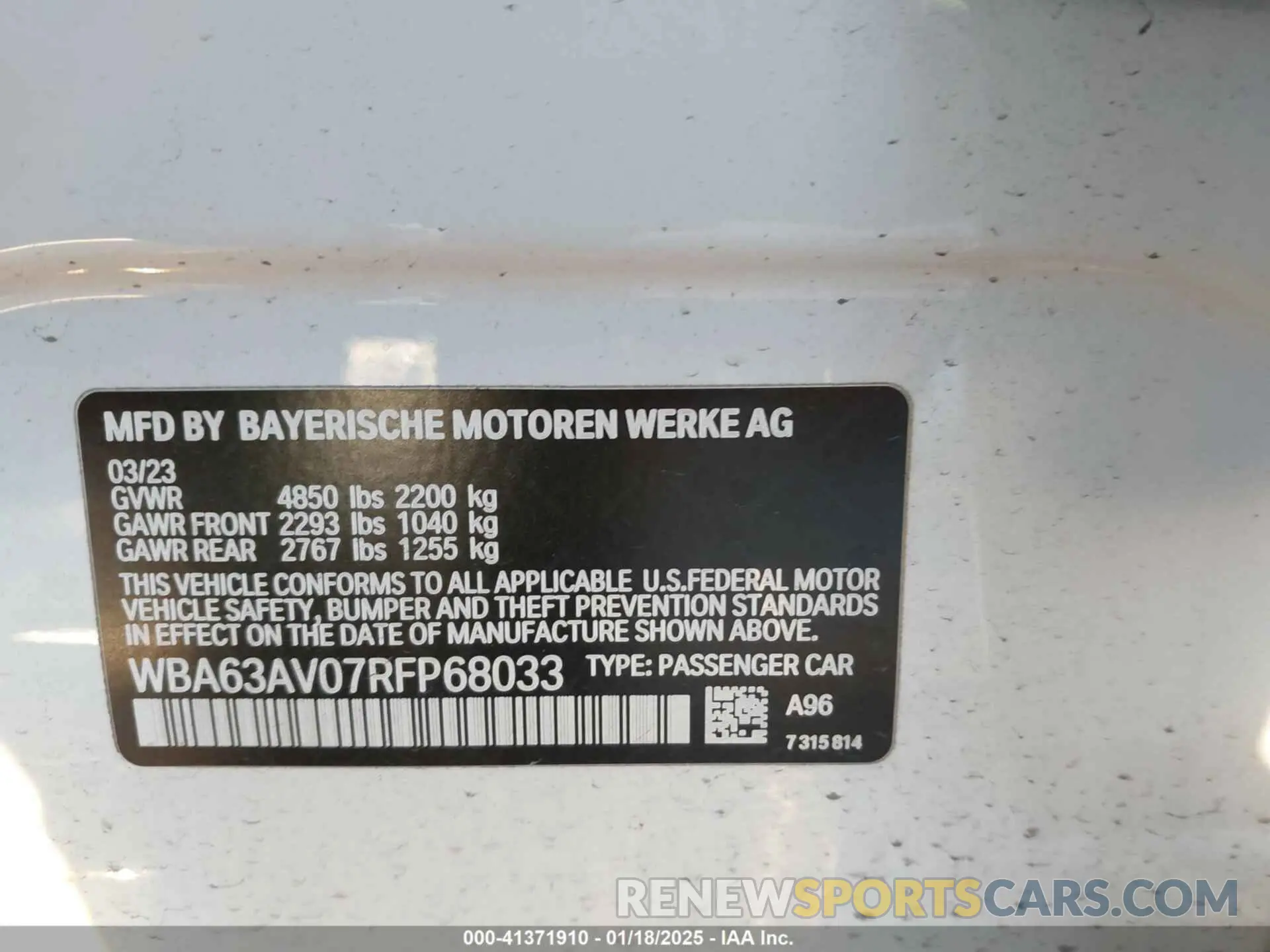 9 Photograph of a damaged car WBA63AV07RFP68033 BMW 4 SERIES GRAN COUPE 2024