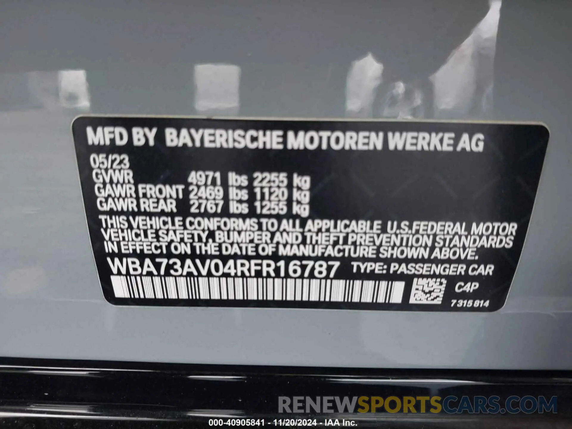 9 Photograph of a damaged car WBA73AV04RFR16787 BMW 4 SERIES GRAN COUPE 2024