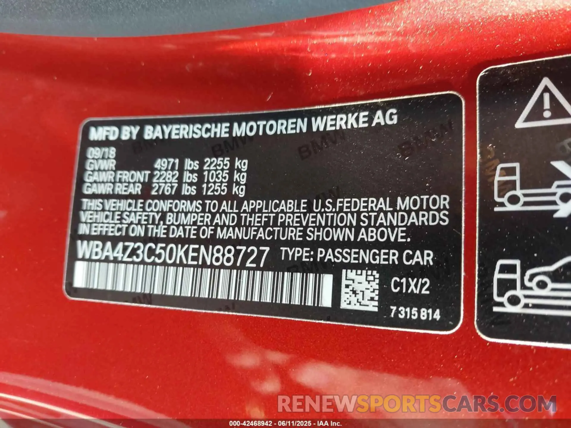 9 Photograph of a damaged car WBA4Z3C50KEN88727 BMW 430I 2019