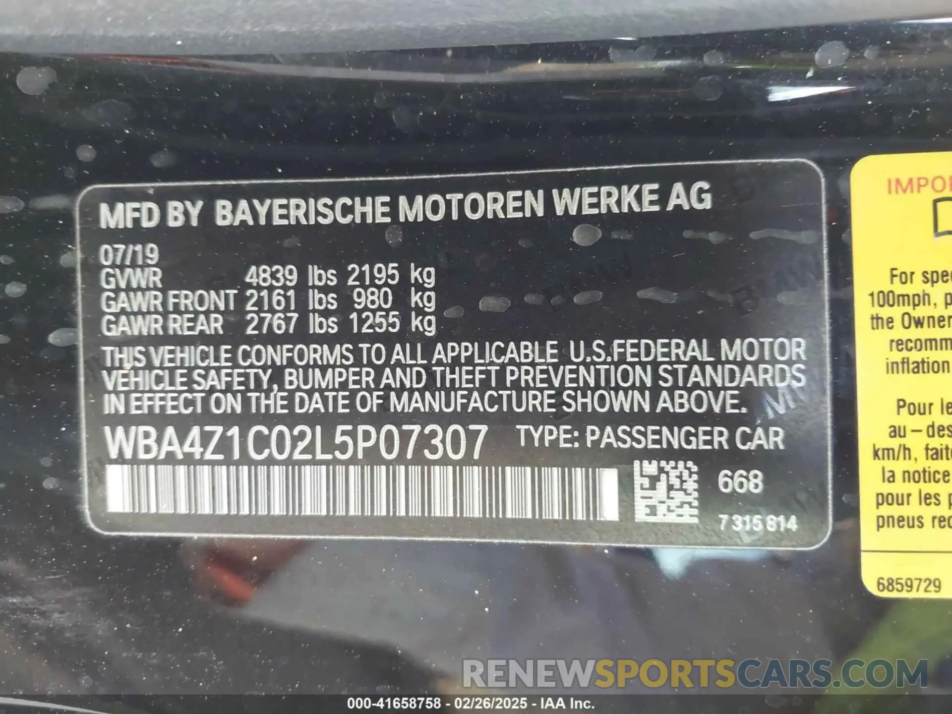 9 Photograph of a damaged car WBA4Z1C02L5P07307 BMW 430I 2020