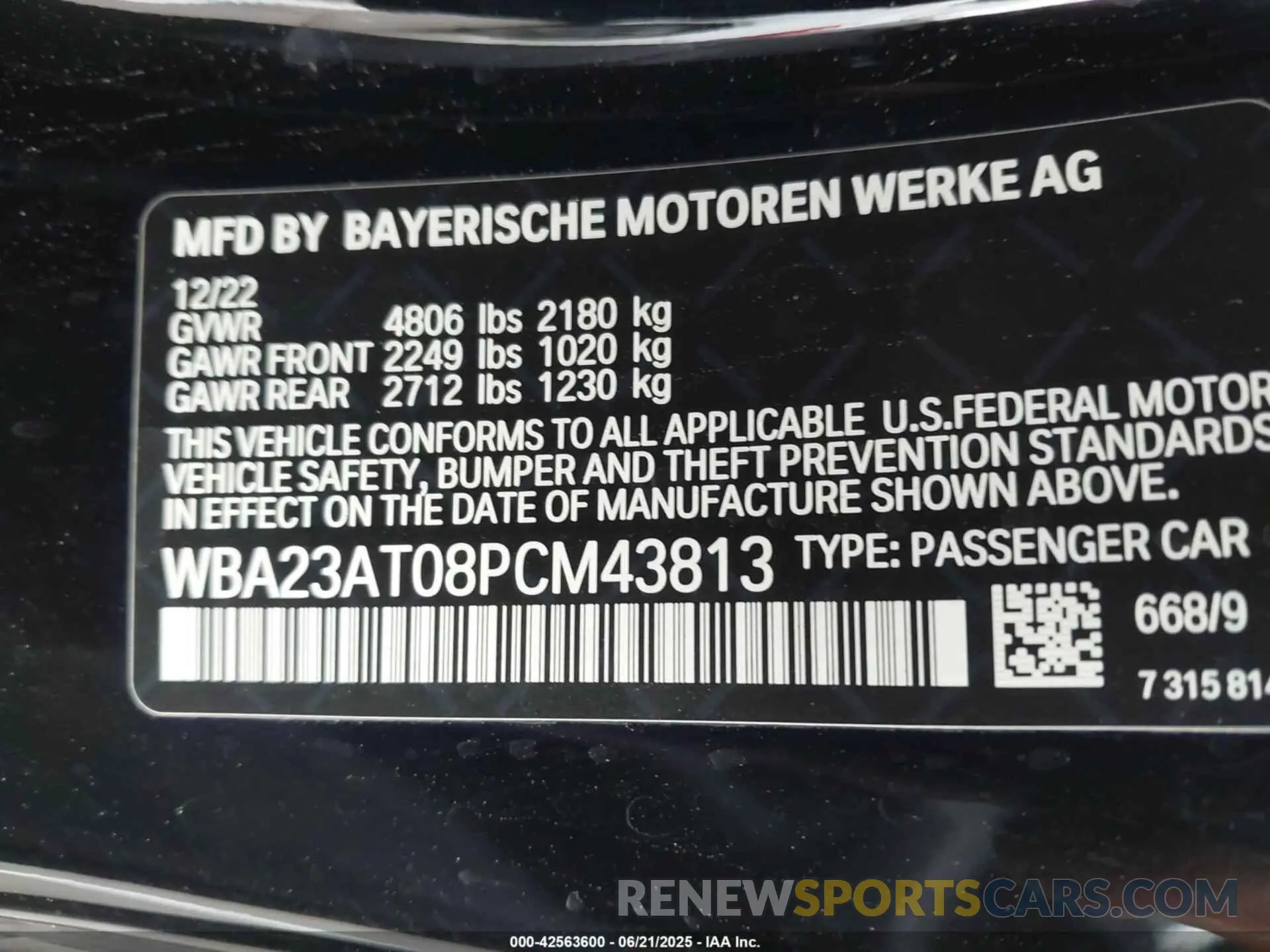 9 Photograph of a damaged car WBA23AT08PCM43813 BMW 430I 2023