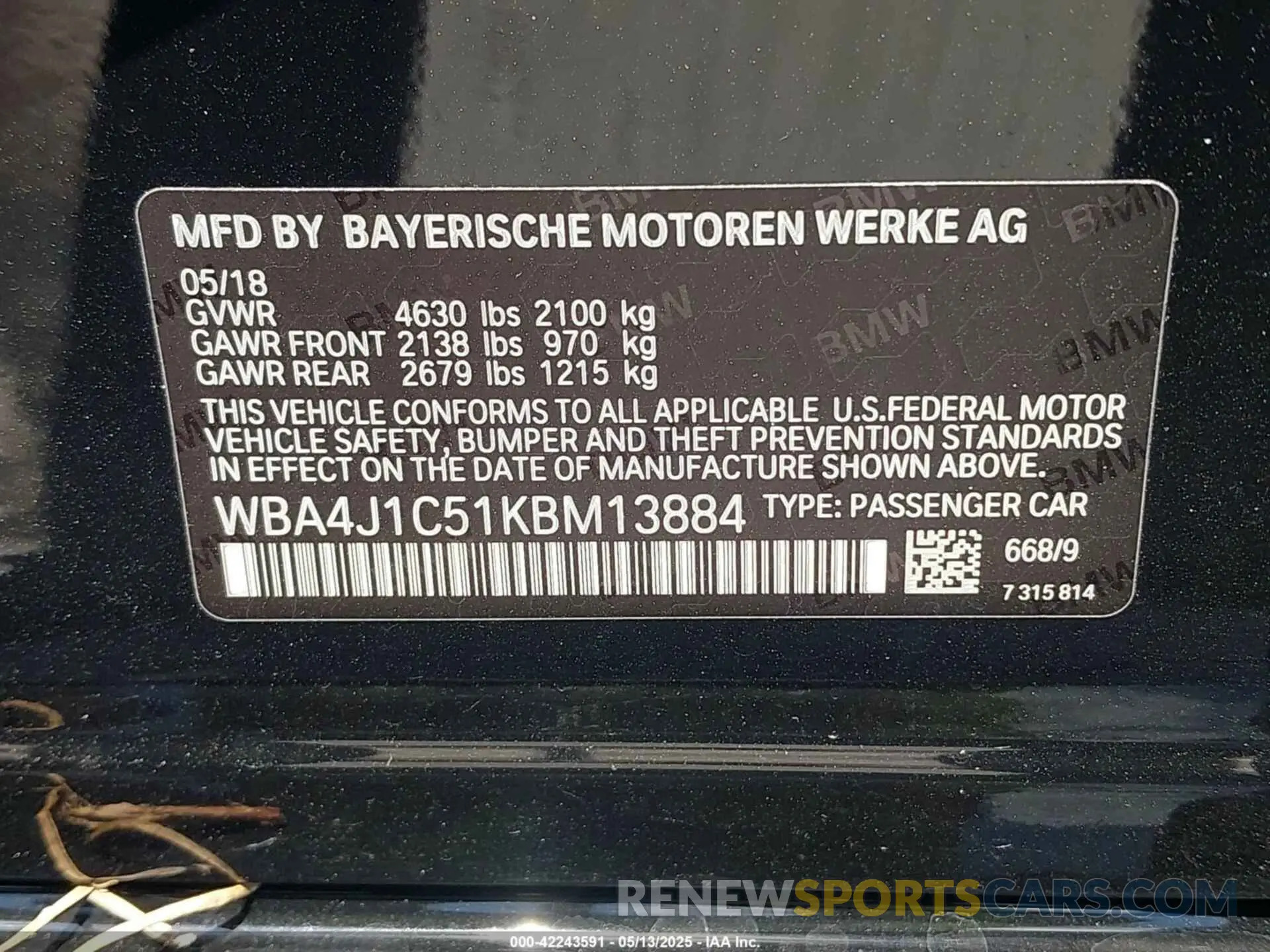 9 Photograph of a damaged car WBA4J1C51KBM13884 BMW 430I GRAN COUPE 2019